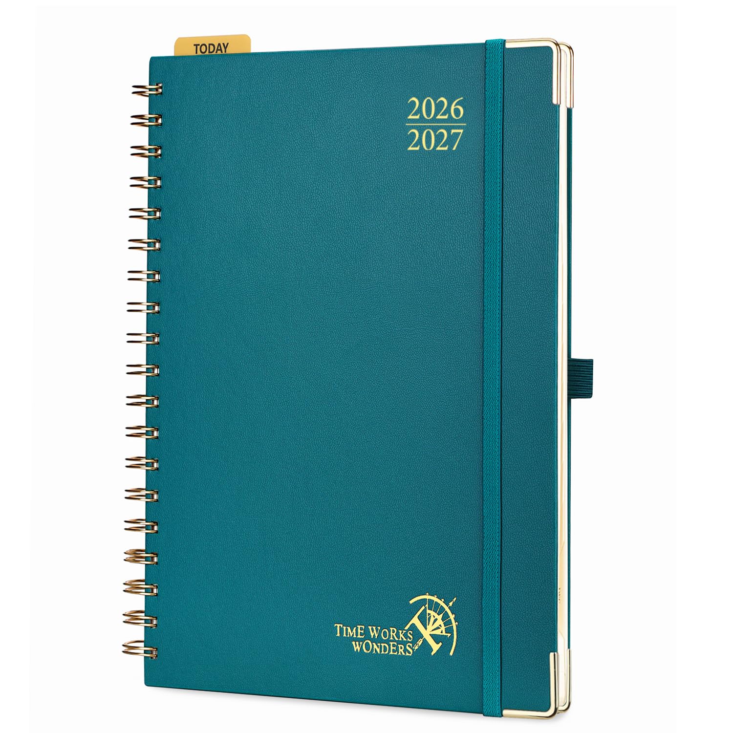 POPRUN 2026-2027 Academic Diary A4 Week to View Big Spiral 17 Months (Aug'26 - Dec'27) Vertical Academic 26/27 Weekly Hardback Planner(Pacific Green) — image 1