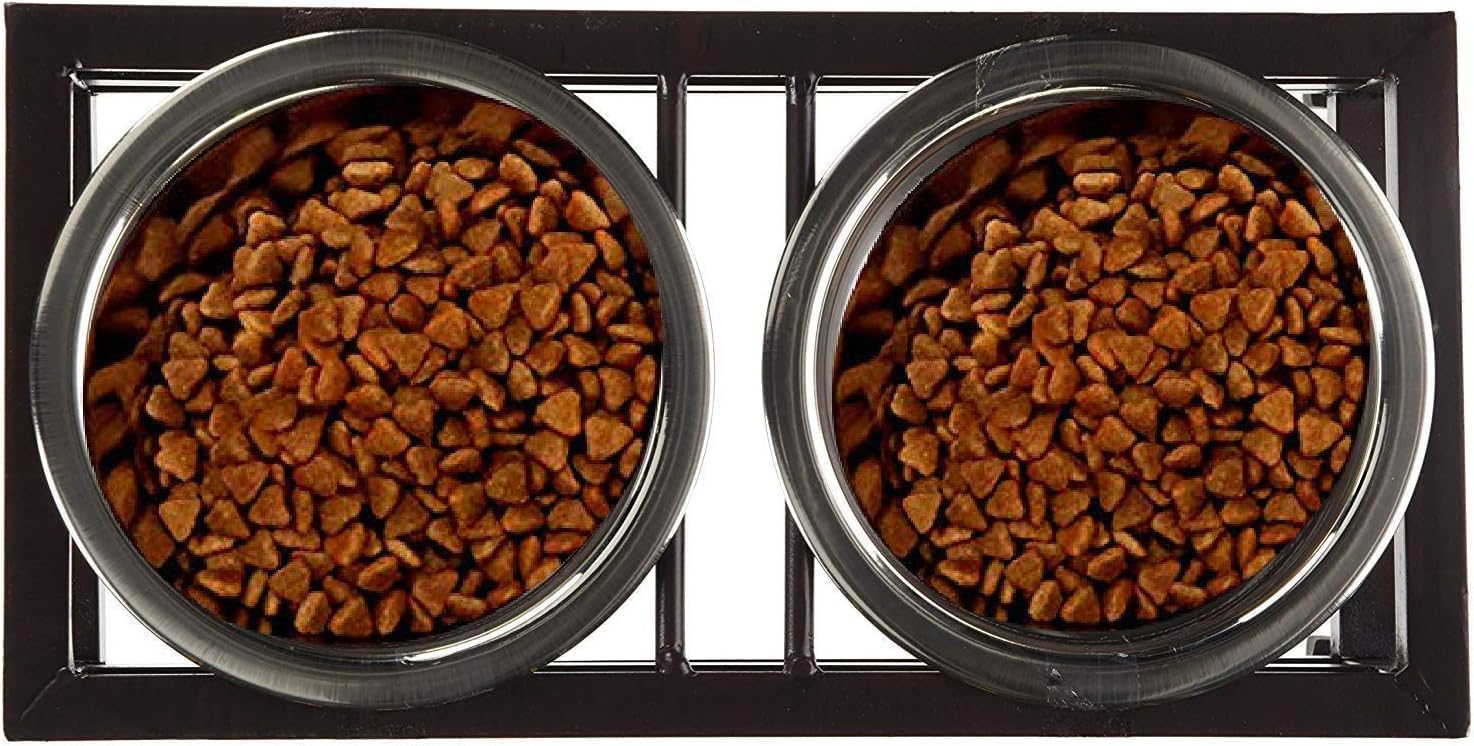 Woofy Stainless Steel Dog Elevated Dinner Stand Bowl Non-Slip Feeding and Watering for Puppies and Small Dogs (Small-2X 350Ml),?29.5 cm,H_12.5 cm,W_14 cm 1