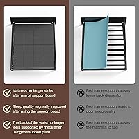 Vista 8 de Imperius Transpirable, minimiza el ruido, resistente a la humedad, soporte de cama de perfil bajo, cama doble grande de 0.394 in, caja de resorte