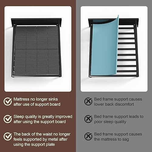 Miniatura 8 de Cama ligera y delgada, cama doble grande de 0.394 in, caja de resorte plegable, tamaño King 80x76 ''