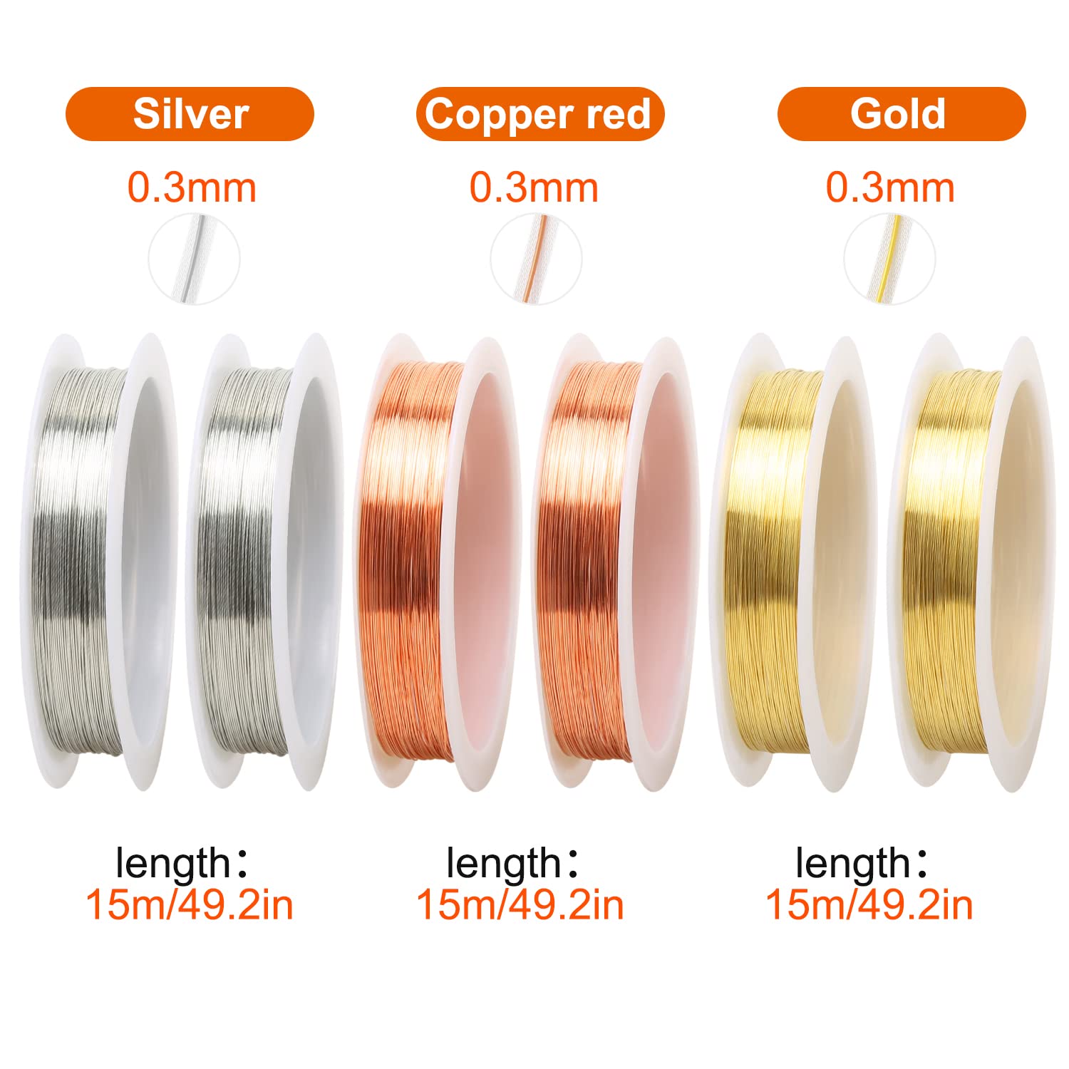 Lot De 6 Rouleaux De Fil De Bricolage - 15 M X 0,3 Mm Par