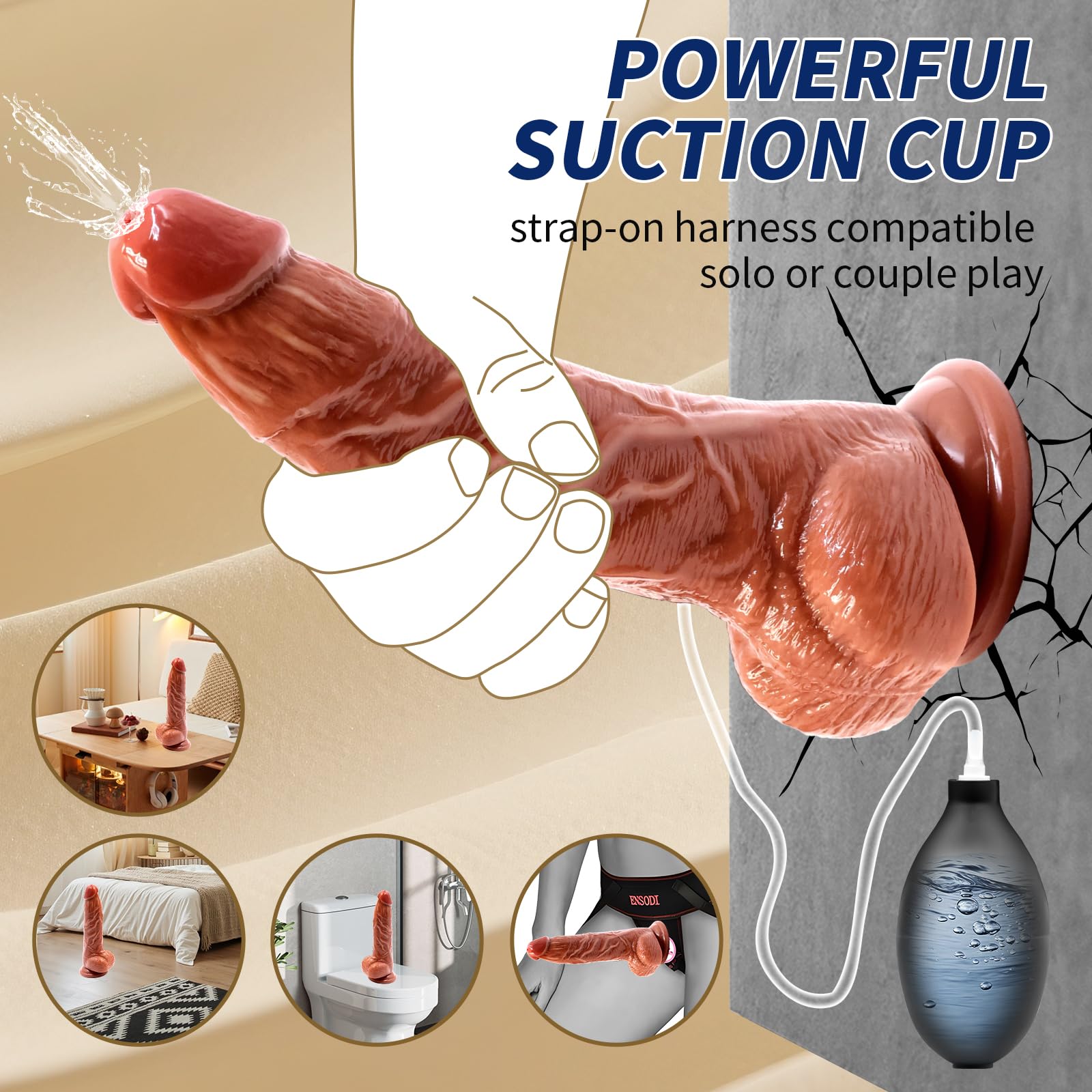 Squirting Dildo Ejaculating Toy, 9.06Inch Realistic Dildos Real Skin Soft Dildo Sex Toys，Anal Dildo with Strong Suction Cup,Prostate Dildo for G & P Spot,Adult Toy for Women Men: Large