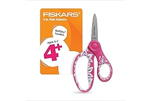 Fiskars 5" SoftGrip Pointed-Tip Scissors for Kids Ages 4-7
