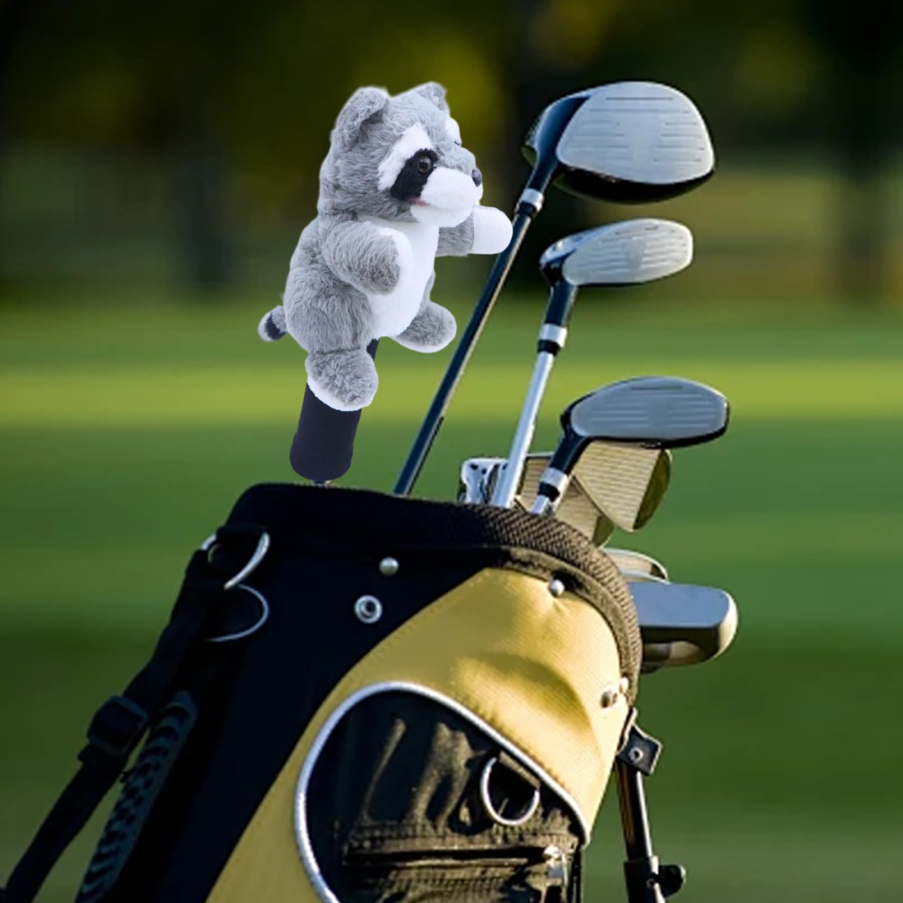 Divertenti coprimazze da golf, graziosi coprimazze da golf in peluche a forma di procione, da morbidi per uomo e donna