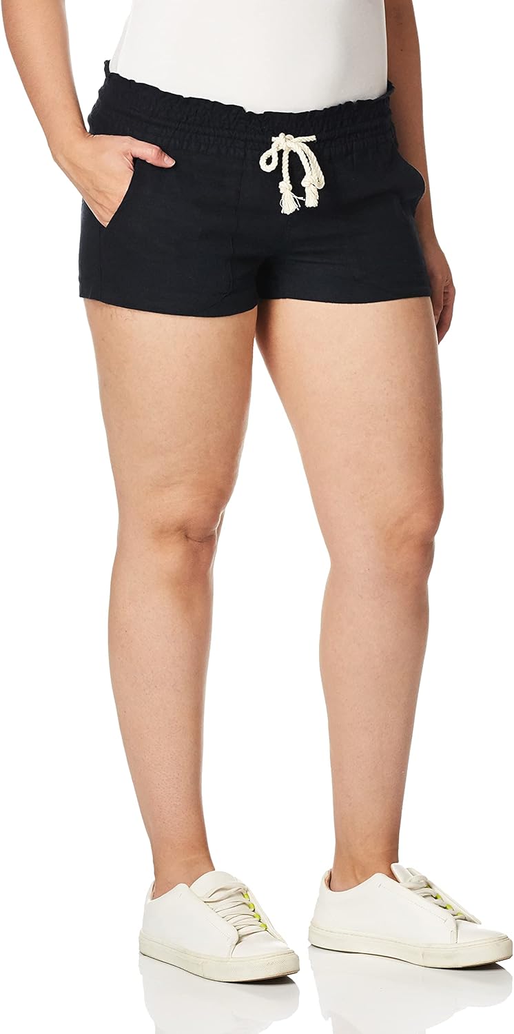 Flash Deals - 40% OFF Roxy Women's Oceanside Short Elastic Waist Non Denim Shorts, True Black, Large Hot Deals Roxy Women's Oceanside Short Elastic Waist Non Denim Shorts, True Black, Large