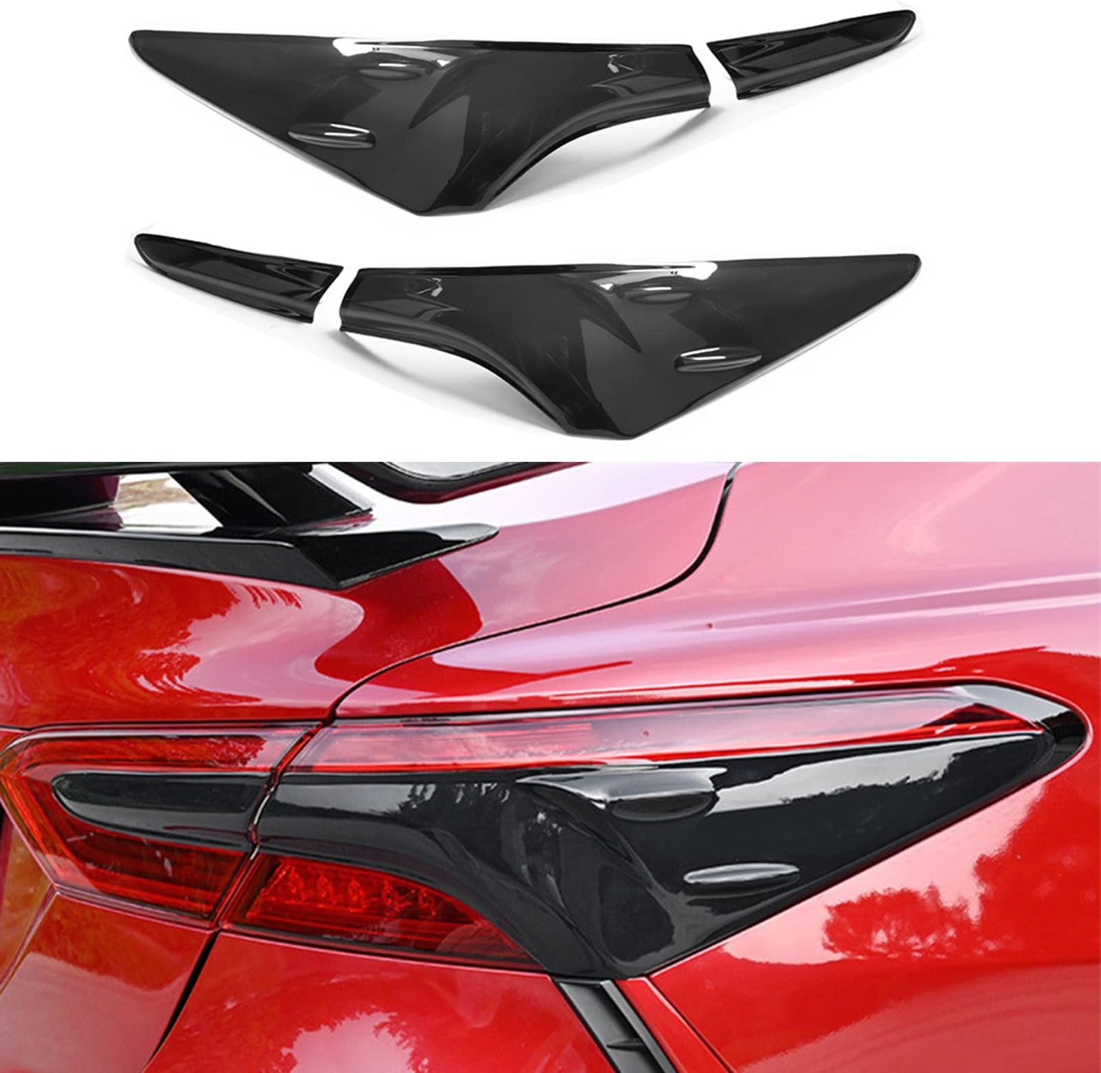 Tail Light Lamp Cover Guard Trim 4Pcs Tail Light Frame Bezels Decoration Compatible with Toyota Camry 2024 2023 2022 2021 2020 2019 2018 Accessories