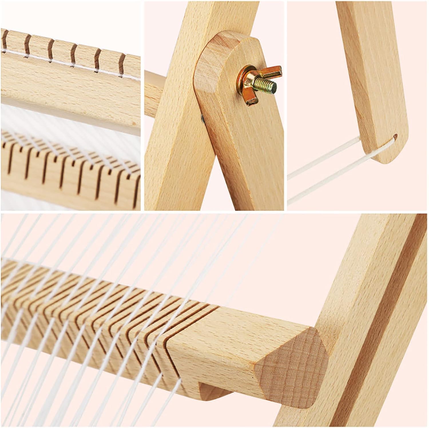 COYEUX Telar de Madera para múltiples Manualidades, telares de Tapiz con Marco Extragrande, con Soporte, máquina de Tejer Hecha a Mano para Principiantes, Adultos y niños