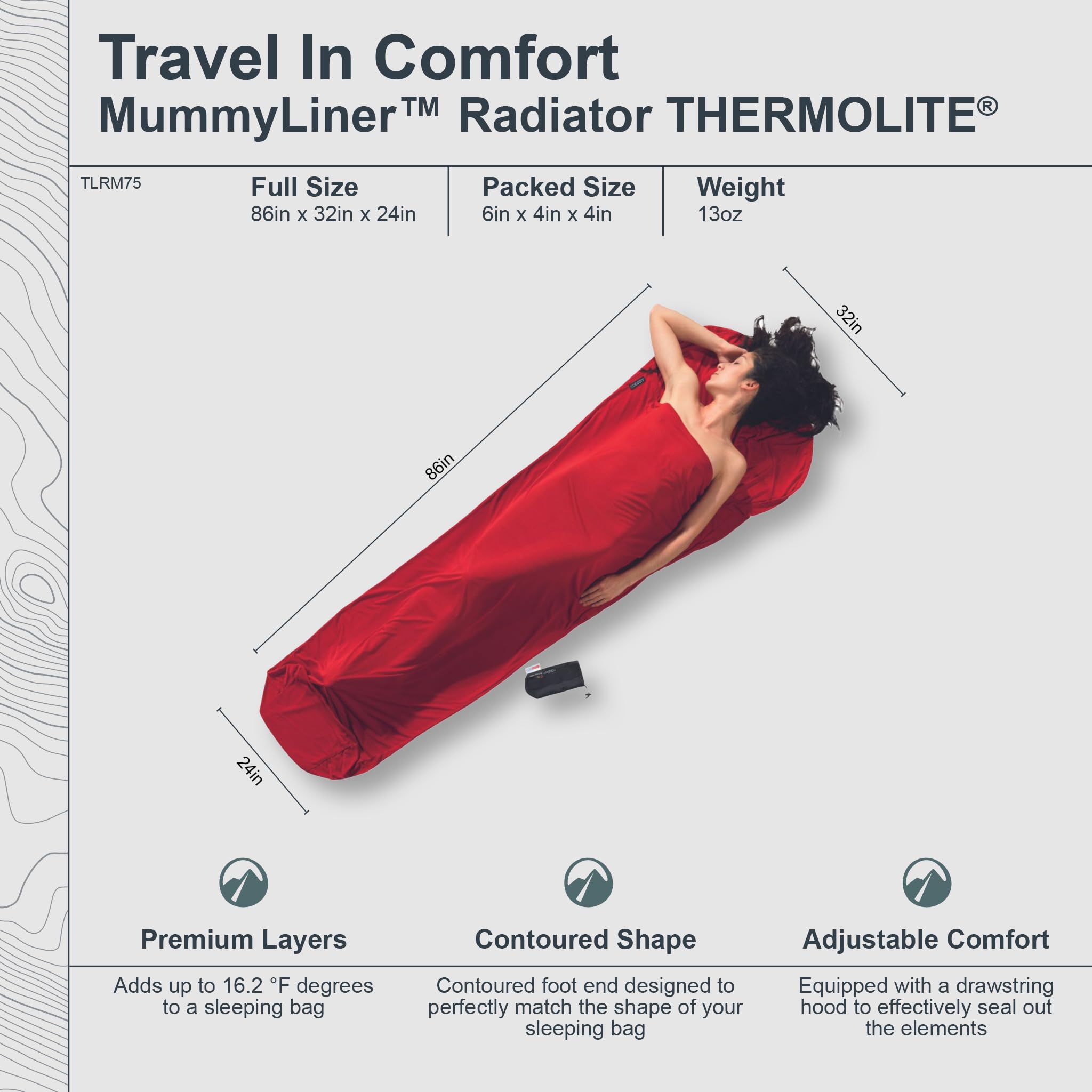 Amazon.com : COCOON - Premium - MummyLiner - Radiator Thermolite
