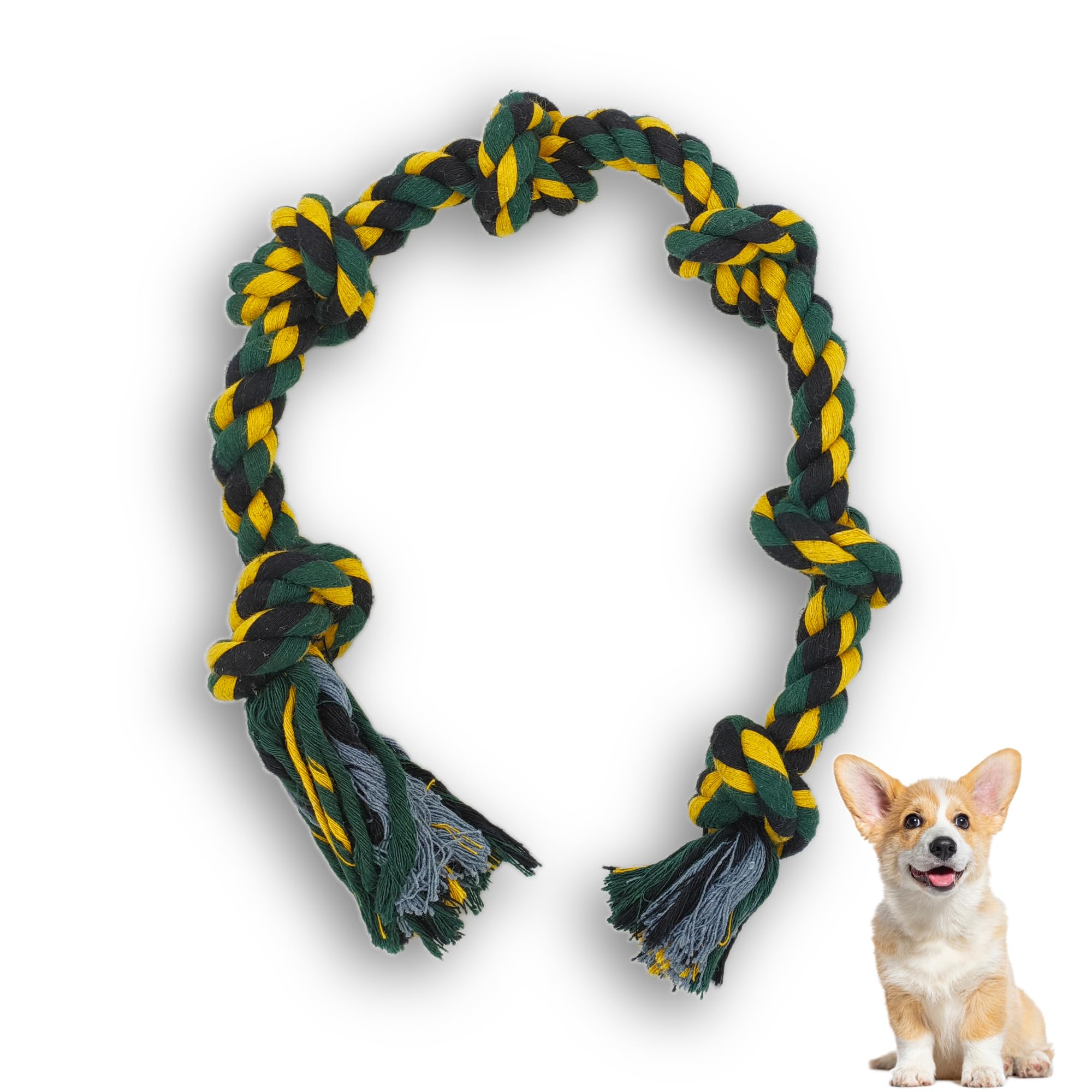 Durable 6-Knot Multicolor Dog Chew Knotted Rope Toy - Perfect for Tug, Chew and Teeth Cleaning, Color May Vary - Ideal for Puppies & Large Dogs (B0DHL75TYR) Amazon Price History, Amazon Price Tracker