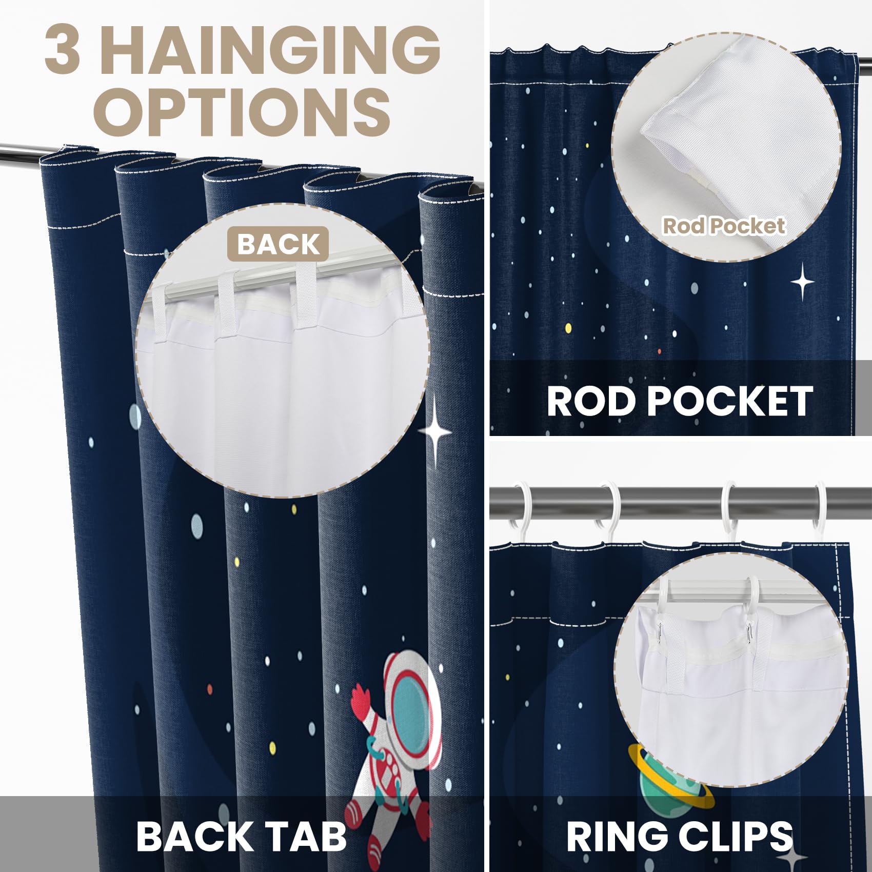 Kzzfqxb 117x183cm Space Explorer Curtains 2 Panels - Image 4