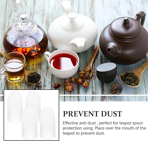 Miniatura 4 de Cabilock 4 protectores de boquilla de tetera de silicona para tetera, cubierta de boquilla para tetera, a prueba de goteo y a prueba de fugas