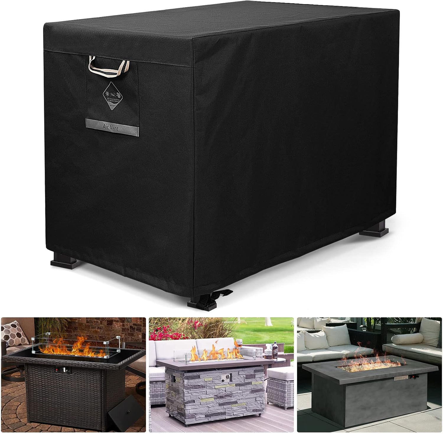 QH.HOME Fire Pit Cover Rectangular Super Waterproof 52" L