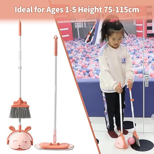 Miniatura 7 de Midoneat Child Broom and Dustpan Set for Toddler , Mini Broom and Mop Set for Kids , Little Housekeeping Helper Set ,Pretend Home Cleaning Play Set