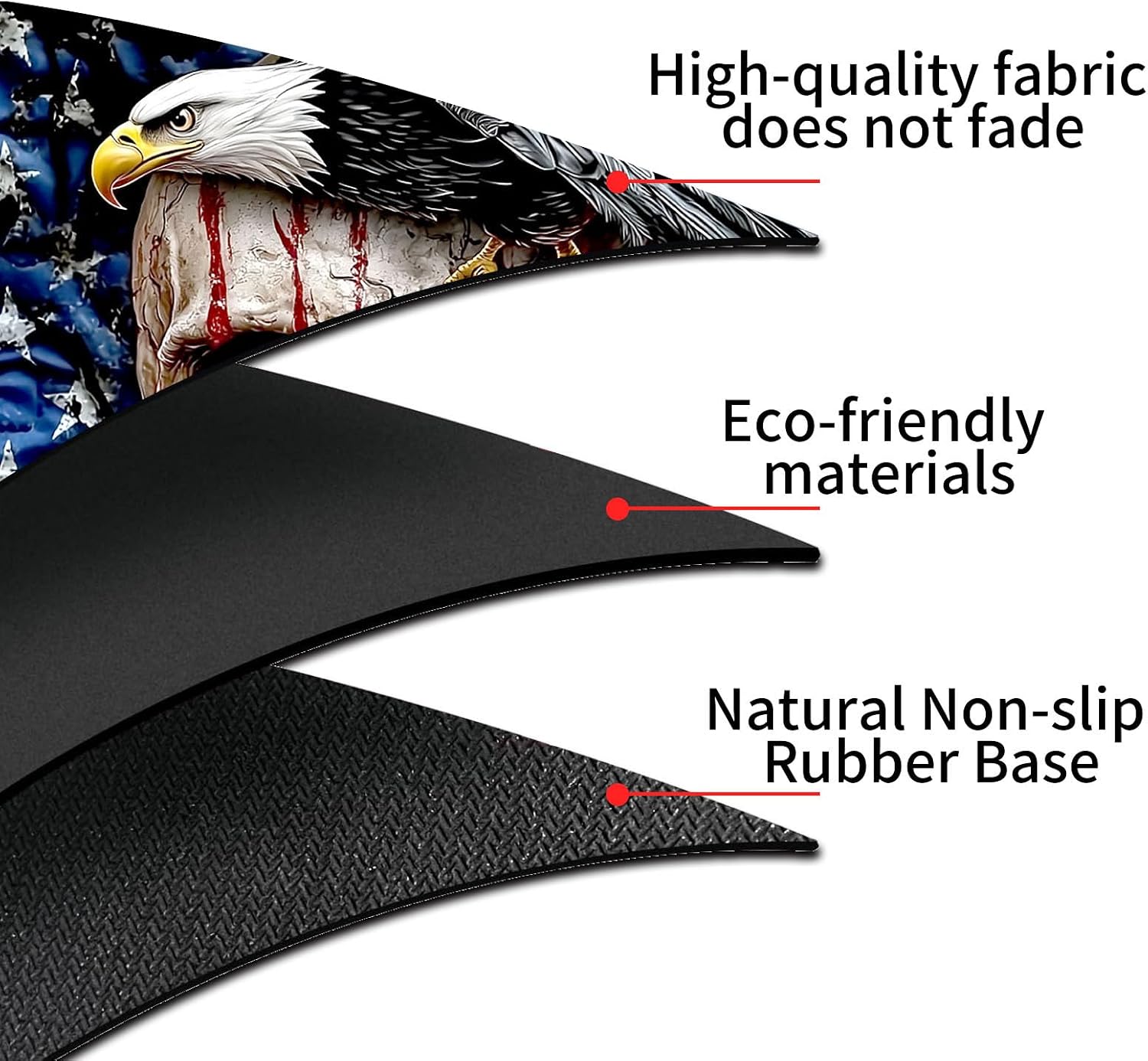 for MTG Playmat, American Flag Skull with an Eagle Premium for Magic The Gathering Mat with Beautiful Patterns & Storage Bag for Game Players, 24 x 14 Inch for Card Game Mat