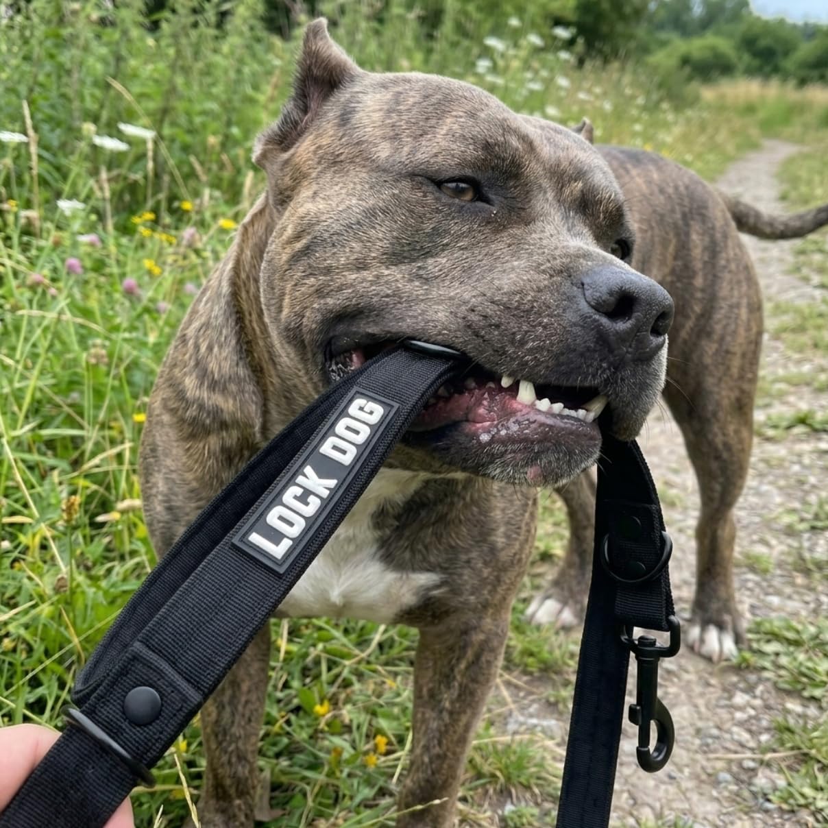 Schnitt- & bissfeste - Hundeleine – Hochleistungsfasern statt Drahtseil – Bolzenkarabiner 360° drehbar – bis 150 kg Zugkraft - LOCK DOG