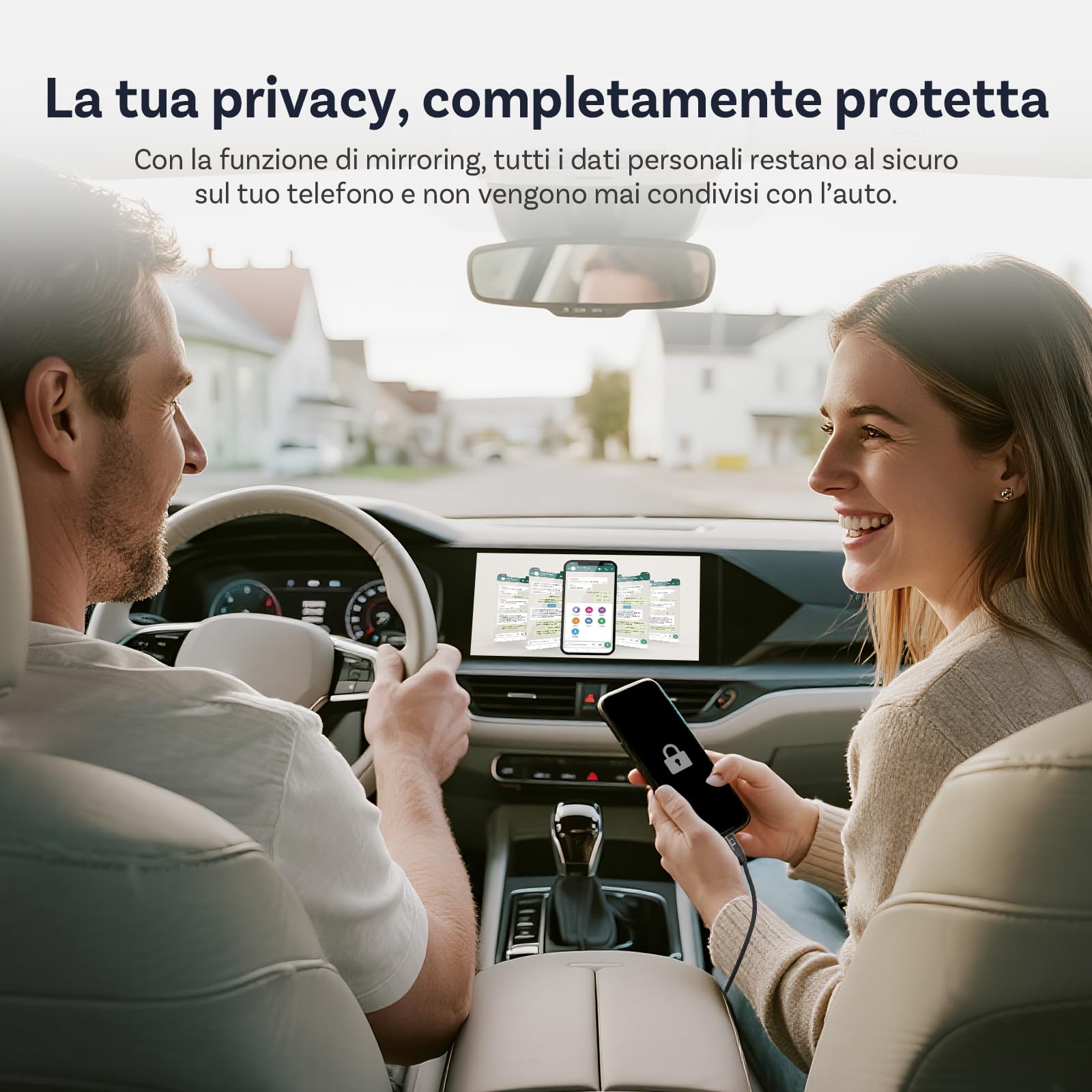 [Novità 2025] OTTOCAST Mirror Touch, Adattatore CarPlay Wireless con Controllo Touch Bidirezionale, Funziona con iPhone 15+ e Telefoni Android con Funzione DP per Auto con CarPlay Cablato di Fabbrica