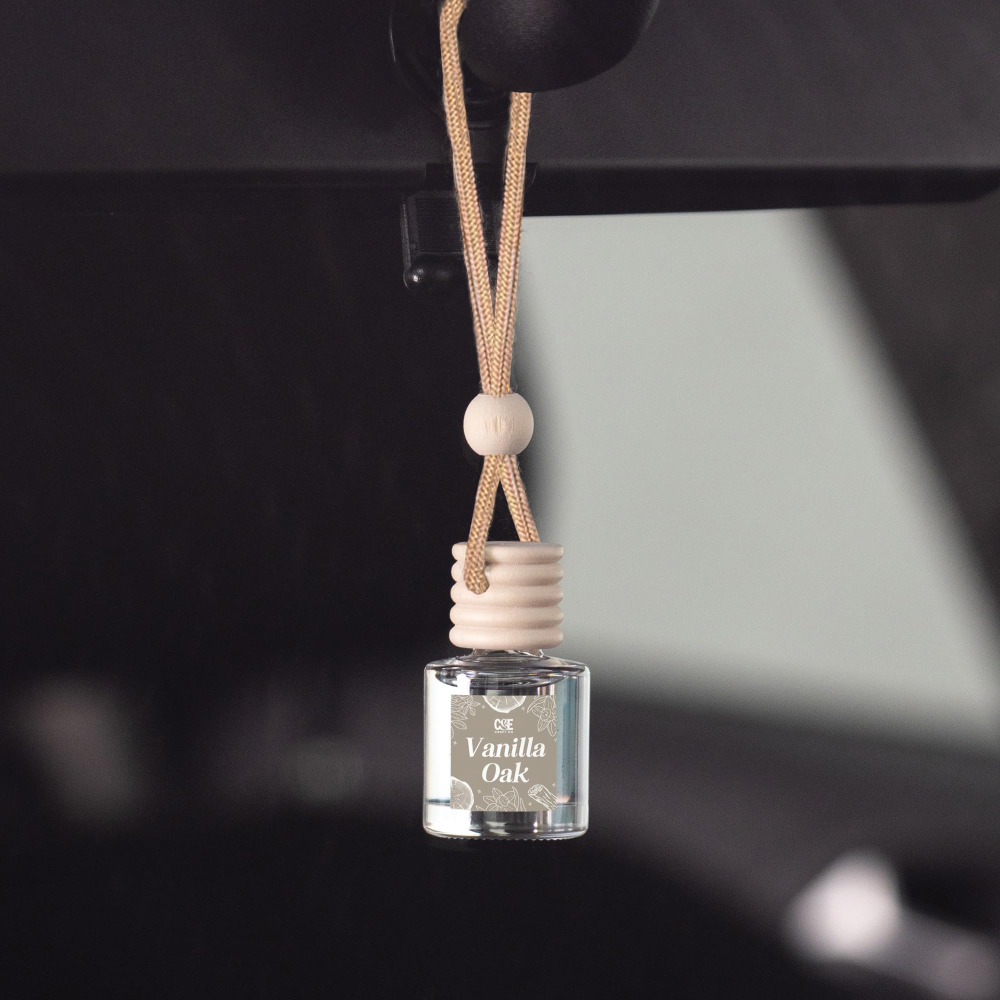 CANDE Craft Auto Luft Hängend Duftöl Diffuser, Auto Lufterfrischer Diffusor für ätherische Öle, Düfte Duft Aromatherapie Automobile Diffusor, Langlebig (Vanille Eiche)