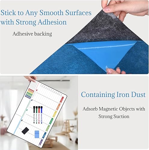 Miniatura 3 de POPRUN Dry Erase Calendar weekly and monthly self adhesive stick on non-magnetic stainless fridge & Glass & Wall & wooden (any smooth surface)