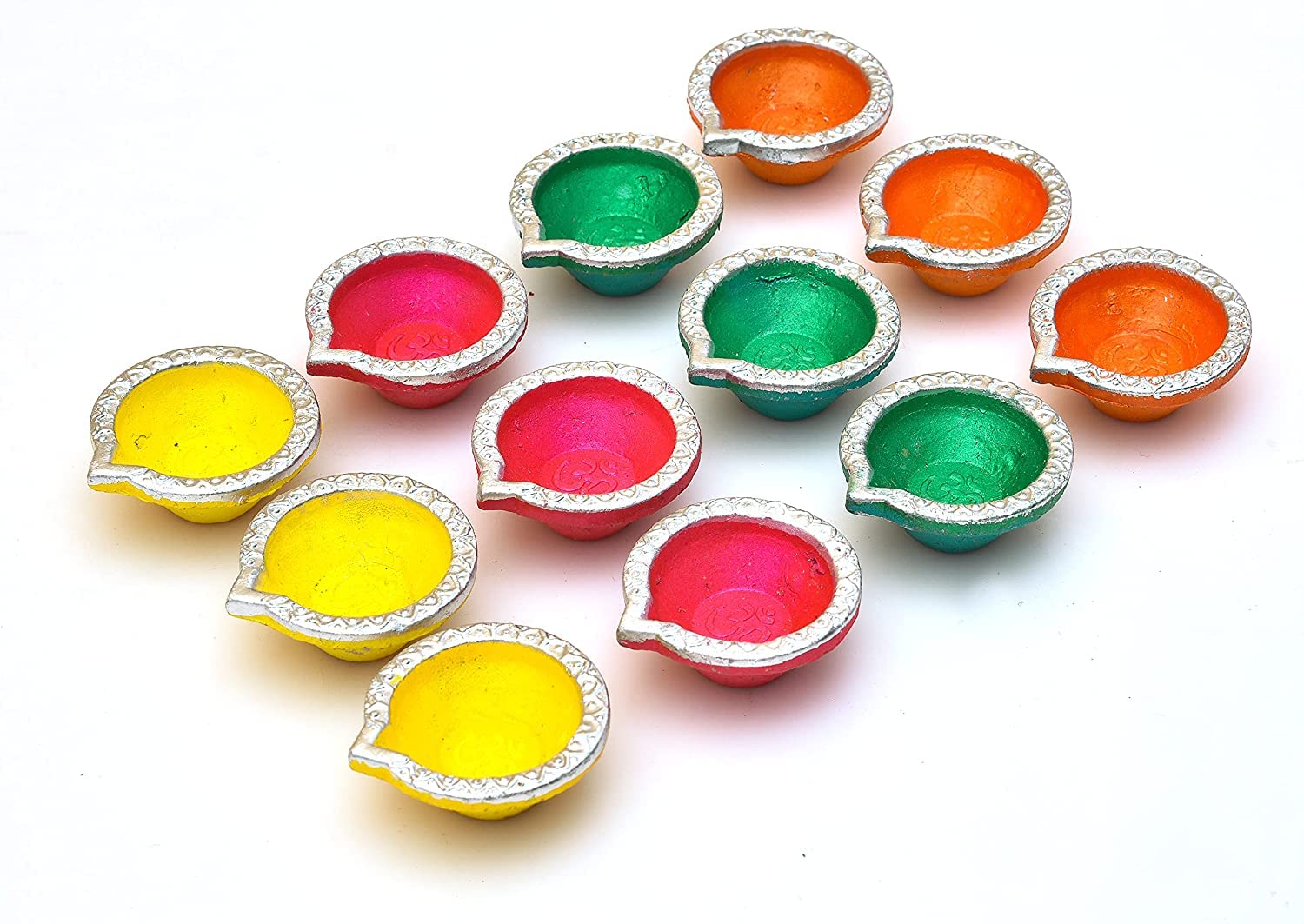 AWANI TRENDS Set of 10 Clay Diya | Terracotta Diya | Traditional Designer Diya for Diwali Decoration | Navratri | Durga