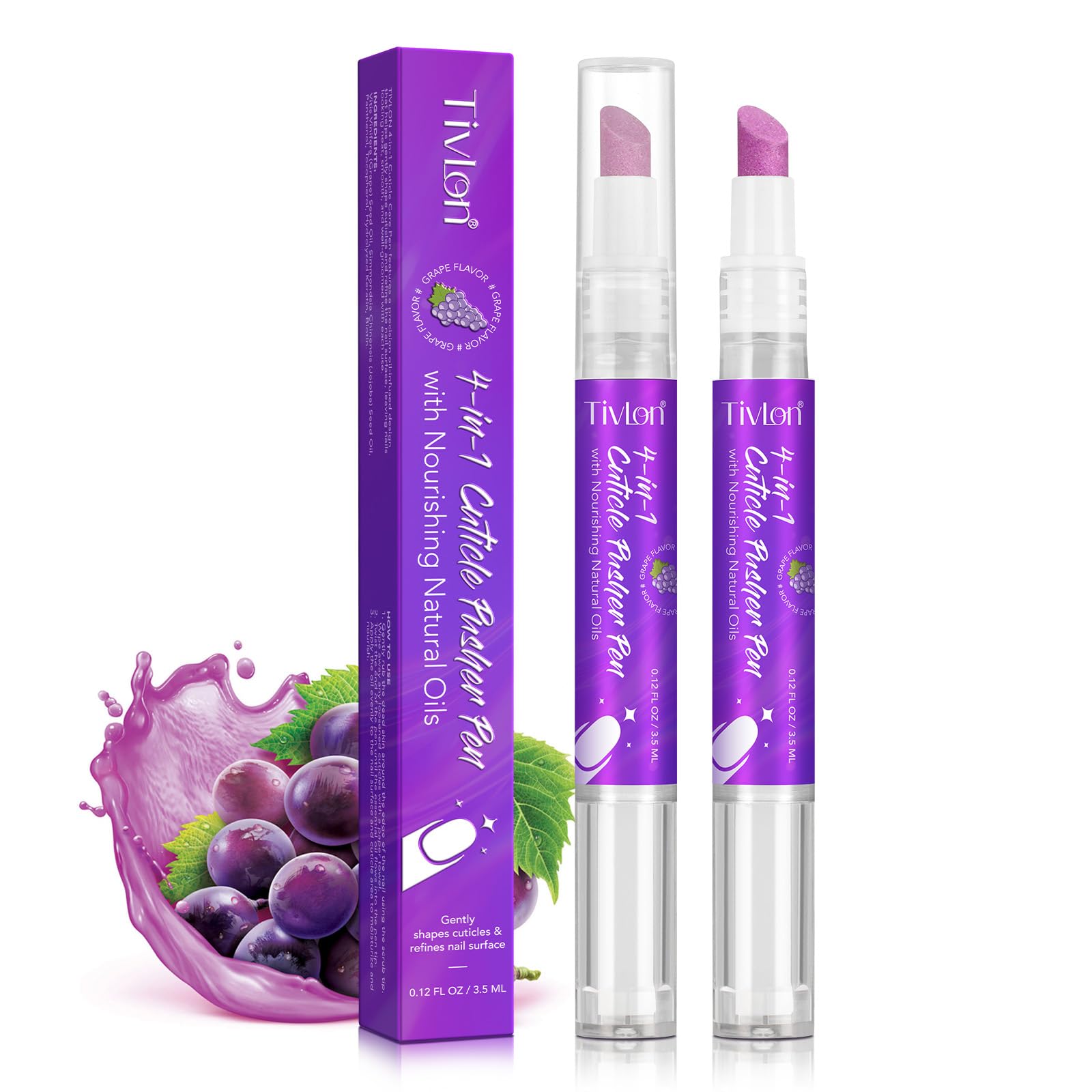 4 In 1 Nagelhautschieber Ölstift, Nagelhautentferner Stift Nail Care Pen Cuticle Pusher Pen für Nagelhaut Die Reparatur Von Rissigen und Trockenen (2PC)