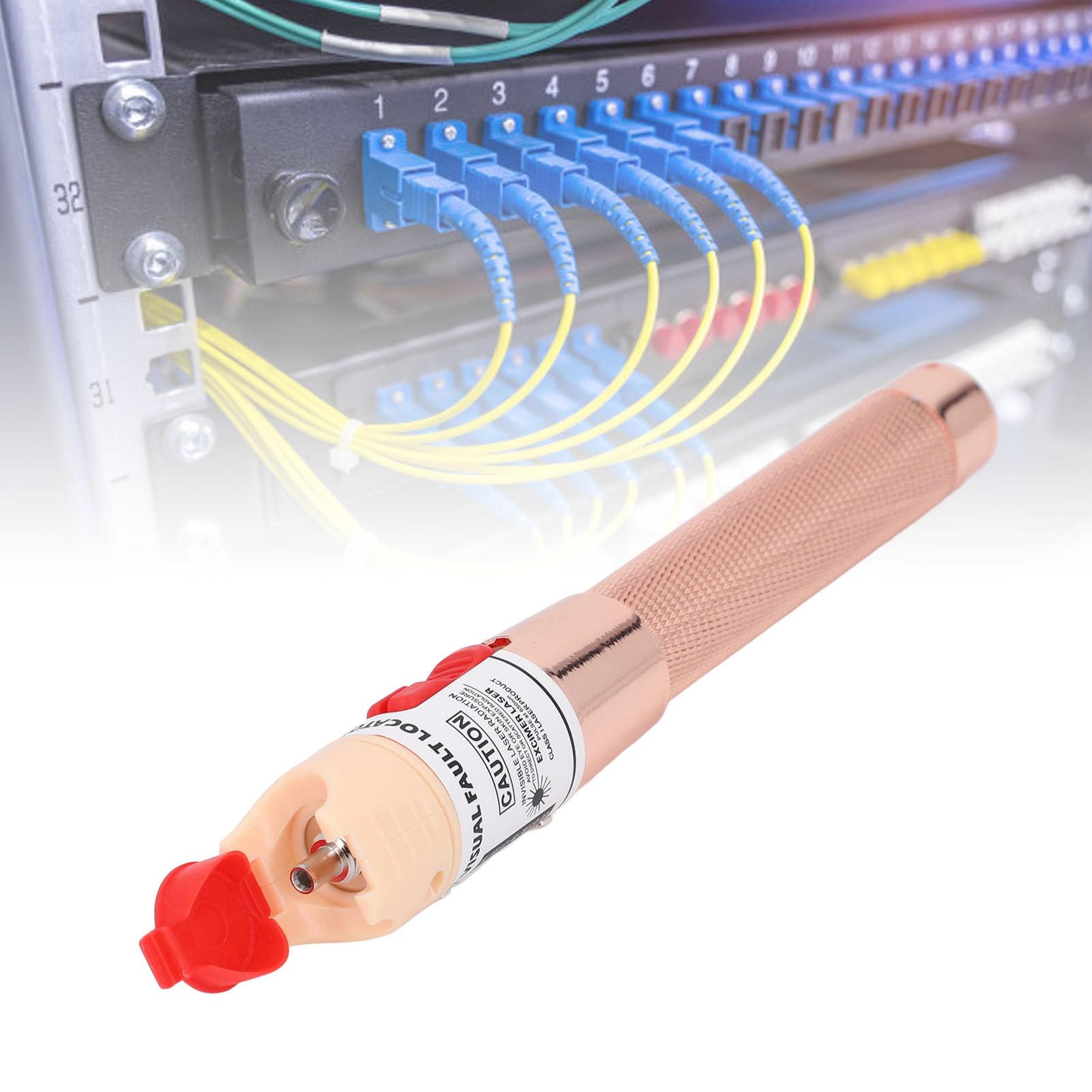 Stylo de Localisation Visuelle des Défauts, Testeur de Câble à Fibre Optique à Lumière Rouge VFL 50 MW 50 Km, Longueur D'onde 650 Nm ± 10 Nm, Détecteur Visuel Universel de