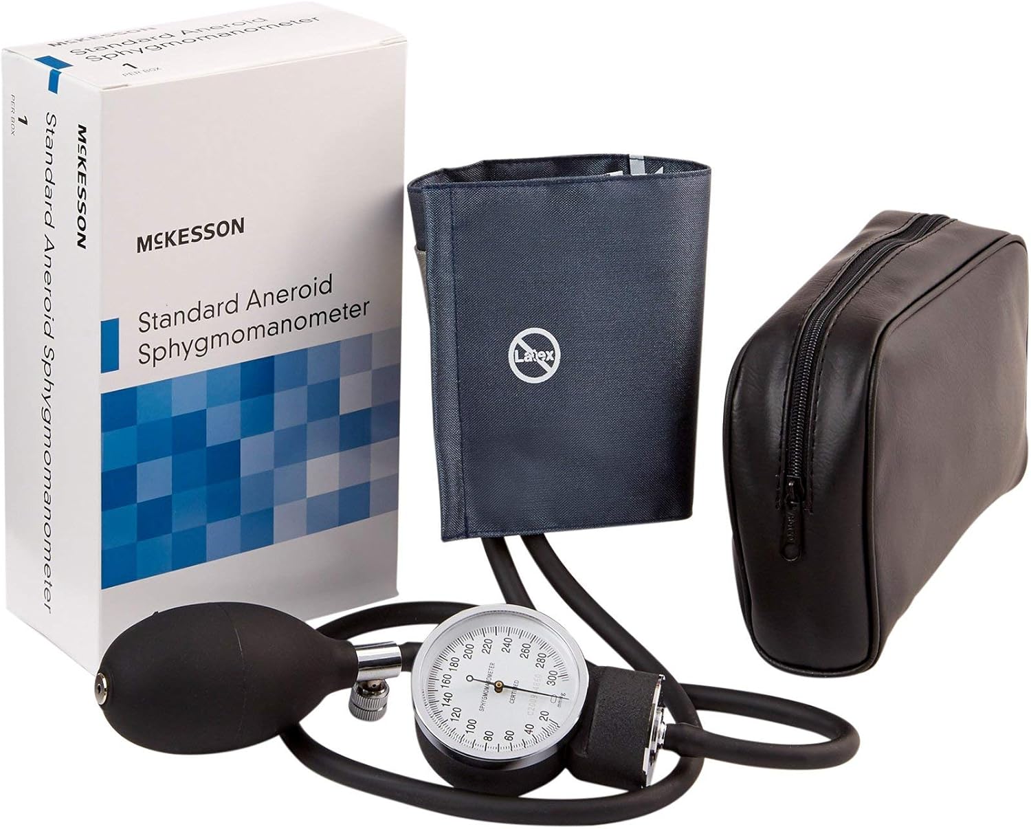 McKesson Aneroid Sphygmomanometer, Blood Pressure with Cuff, Navy, Adult Small, 1