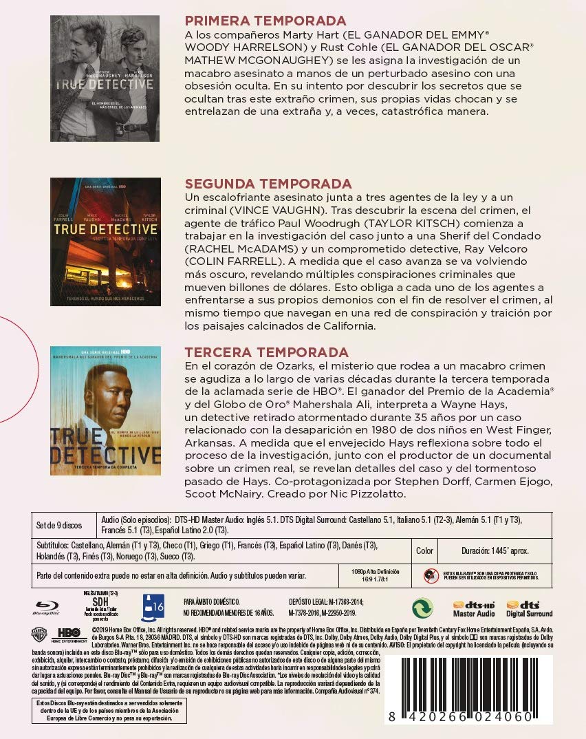 Pack True Detective Temporadas 1-3