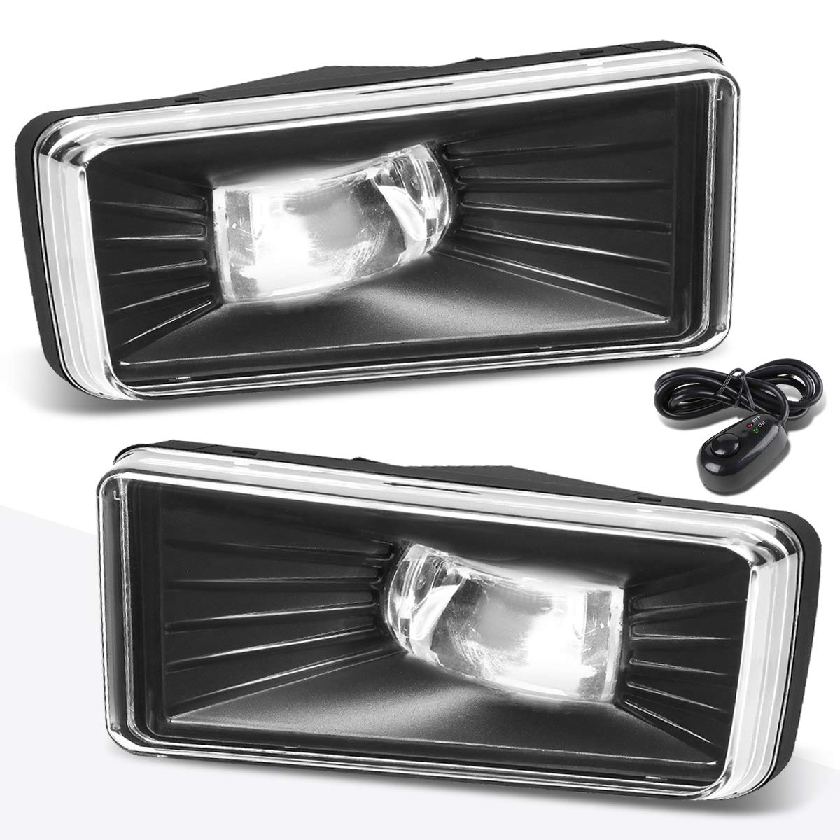 High-Power LED Fog Light Kit For 2007-2015 Chevy Silverado & GMC Sierra - Clear Lens With Switch
