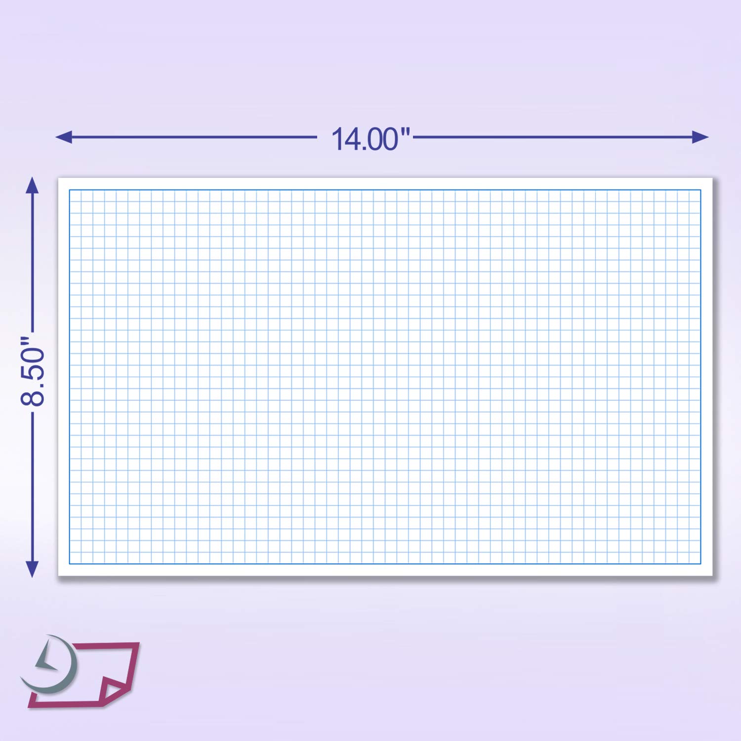 81/2 x 14" / Quadrille Grid Blueprint and Graph Paper (5 Pads, 50