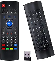 Air Mouse Remote, Rock&Rown MX3 Pro 2.4G Android Box Remote com Mini Teclado Sem Fio, Compatível com Android TV/Box/IPTV/Projetor Android/HTPC/Xbox/Raspberry Pi