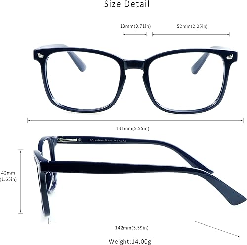 Miniatura 5 de LifeArt - 2 pares de anteojos de bloqueo de luz azul con bisagra de resorte antifatiga anteojos de lectura para ordenador gafas de juegos gafas de