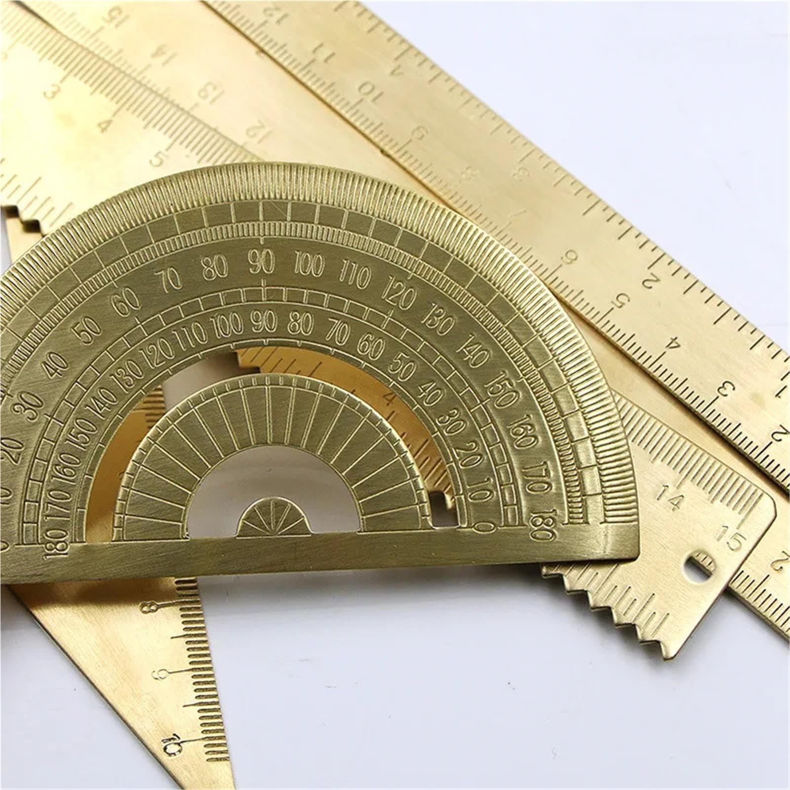 Laiton Règle Ensemble de mesure artistique règle en laiton doré