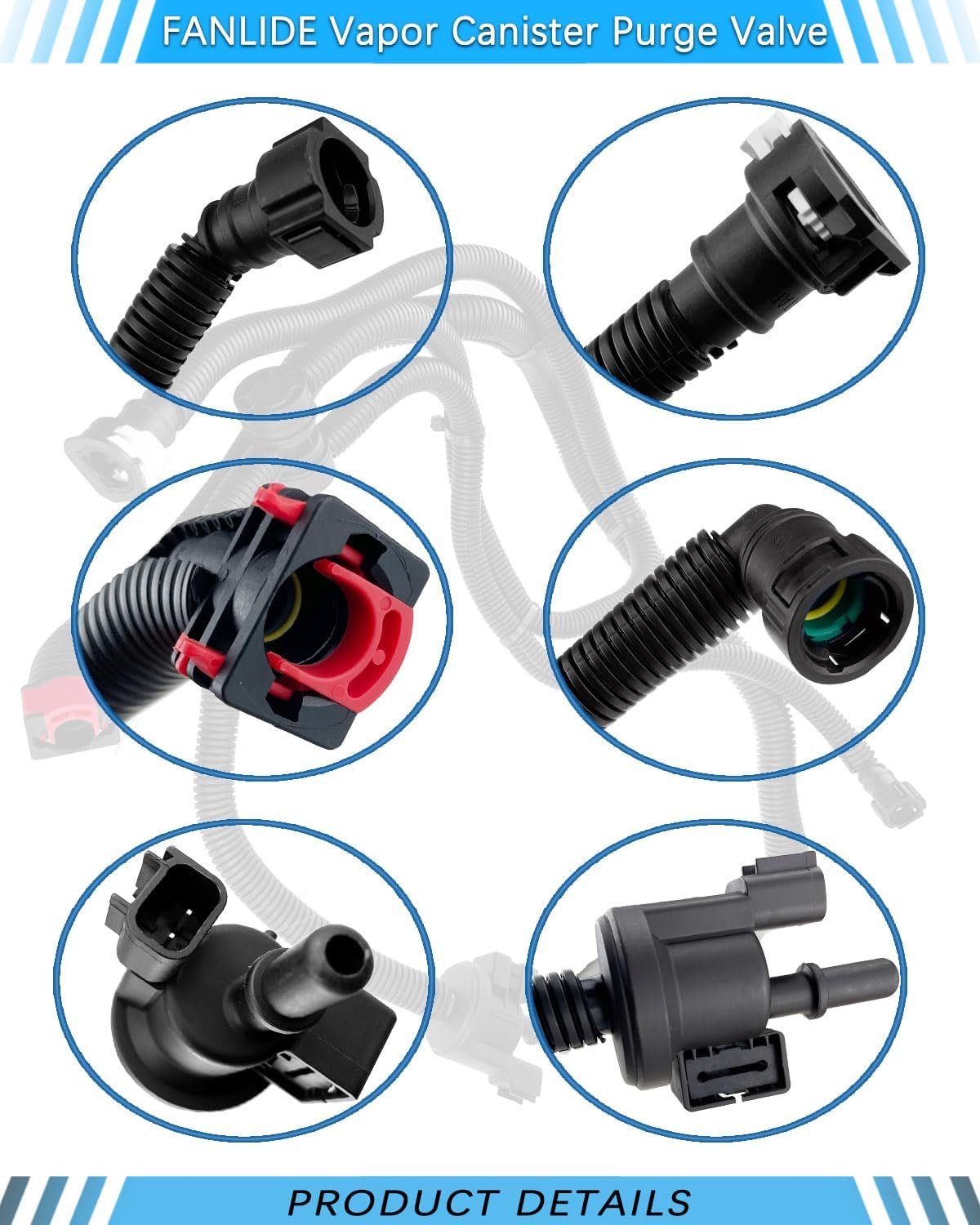 Vapor Canister Purge Valve K2GZ9D289A K2G39D289AE K2G39D289AD CP317, Compatible with 2019 2020 2021 2022 2023 2024 Ford Edge