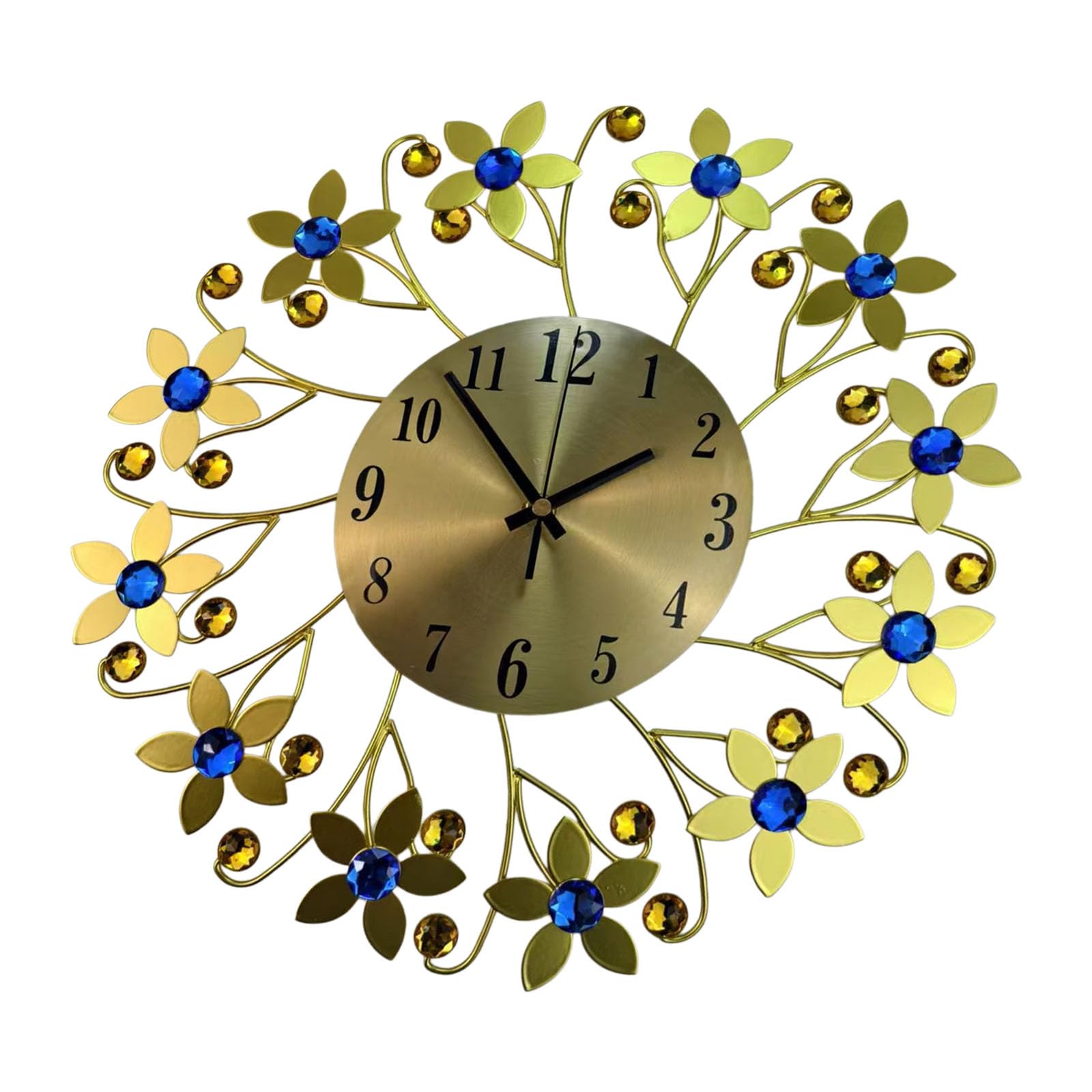 ordinarYone Elegant Quiet Metal Wall Clock for Bedroom and Use with Noiseless Movement Easy Installation Large Clear Number