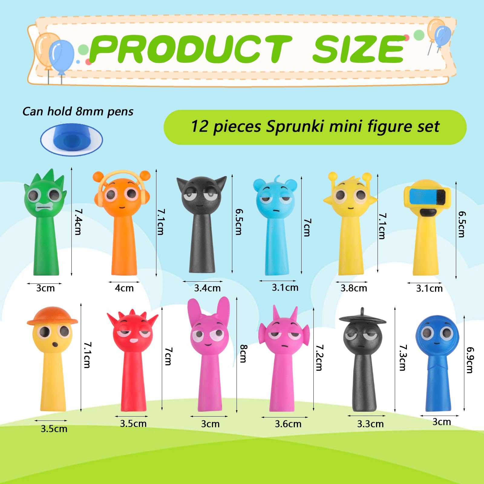 Kouipoie S-prunki Lot de 48 figurines colorées S-prunki Action Figures pour enfants et adultes, gamers et décorations, idéales pour Noël et anniversaires Kouipoie S-prunki Lot de 48 figurines colorées S-prunki Action Figures pour enfants et adultes, gamers et décorations, idéales pour Noël et anniversaires