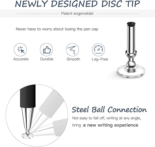 Miniatura 3 de MEKO - Lápiz capacitivo universal para iPad (2 unidades), 2 en 1, 3 generación, para AppleiPhoneiPad proMiniAirAndroidMicrosoftSurface, todas las