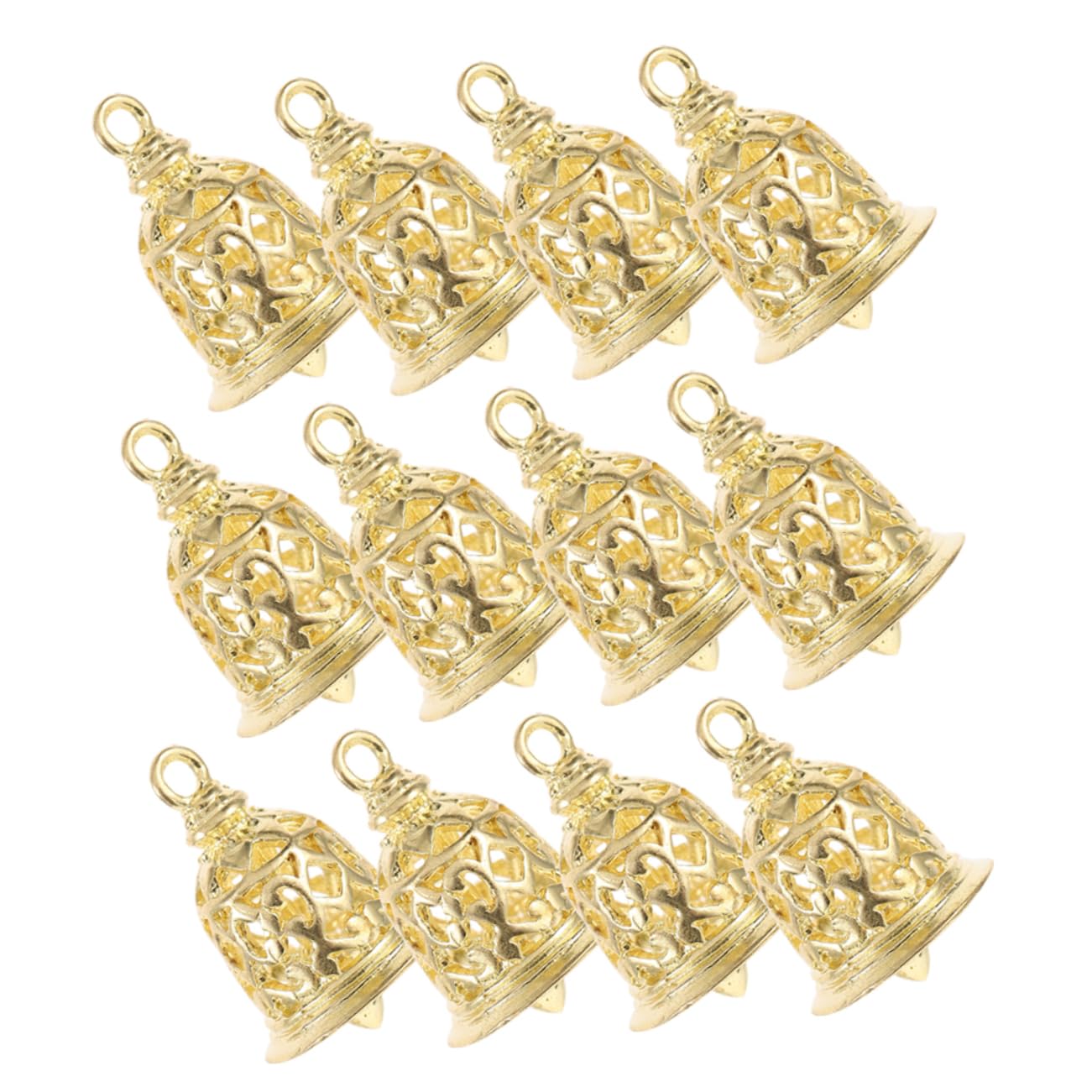 Mobestech 4 Set Ciondoli Campane Rame Per Da Te Confezione Da Mini Campane Pendenti Per Creazioni Artigianali Per Gioielli Decorazioni E Charms Natale 12 Pezzi * 4