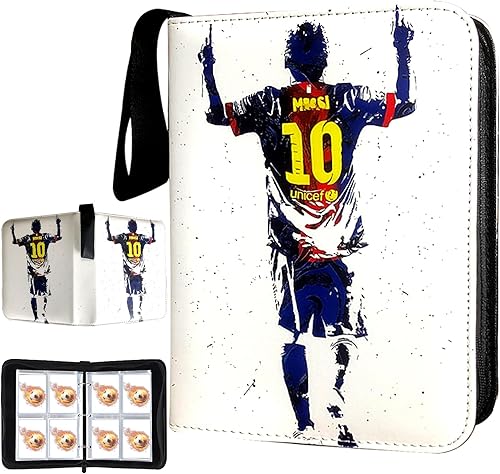 Miniatura 8 de Carpeta de tarjetas de fútbol, carpeta de tarjetas intercambiables, 4 bolsillos con 50 fundas extraíbles, se adapta a 400 tarjetas deportivas,