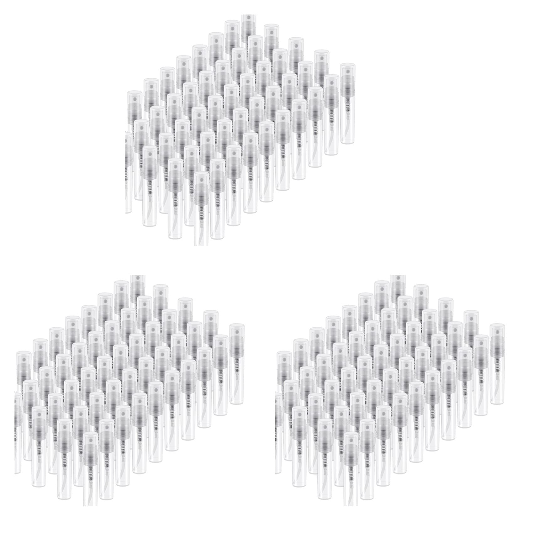 Jnchdghwa 150 Pcs Disposable Perfume Atomizer, Clear Plastic Bottle Portable Fragrance Bottle - 3Ml