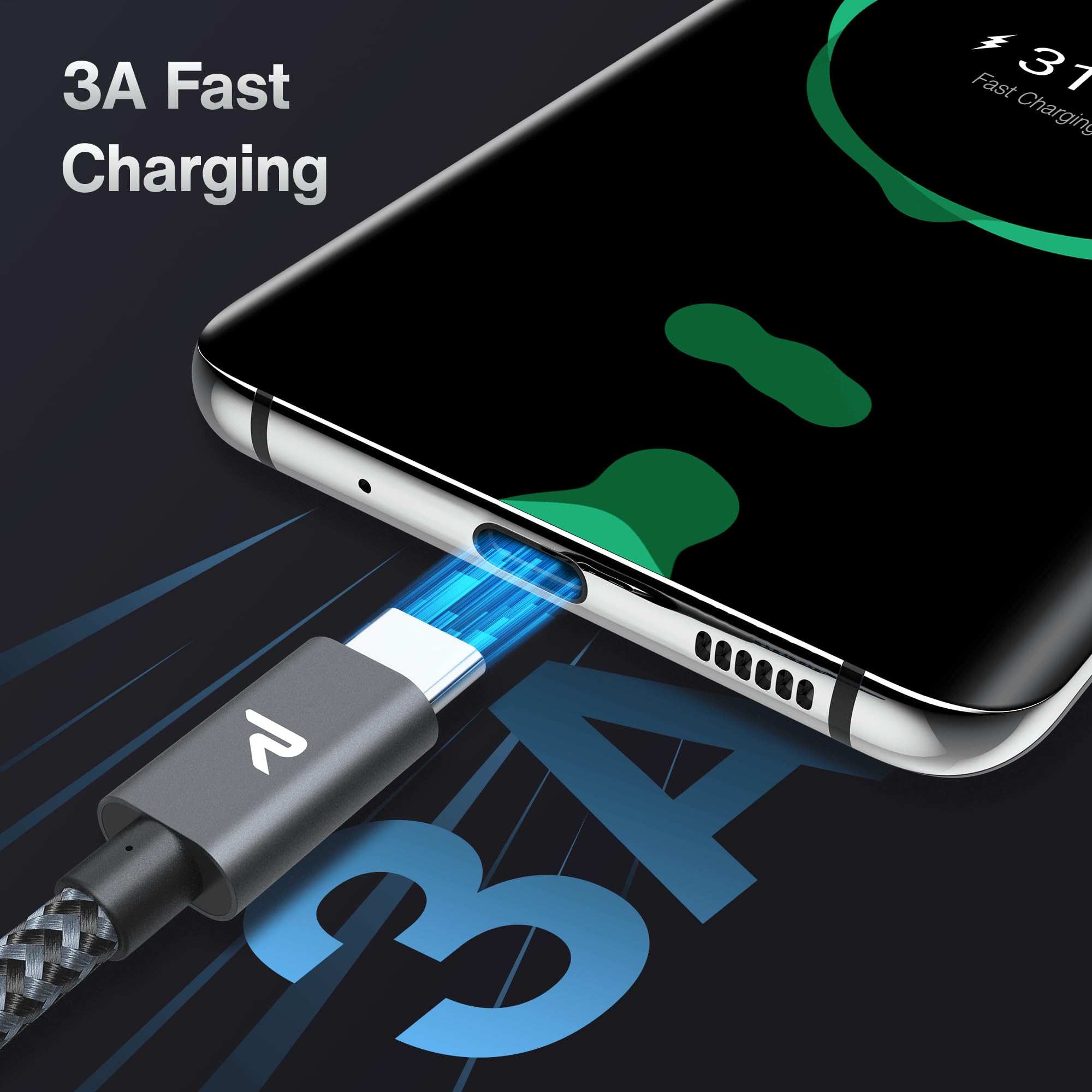 RAMPOW Cavo USB C USB C, Cavo USB C 60W 2M, Cavo iPhone 16 Ricarica Rapida Cavo iPhone 15 USB C per iPhone 15/15 Pro/16/16 Pro, Samsung S23/S22/S21/S20, iPad Pro/Air/Mini, Xiaomi - Grigio