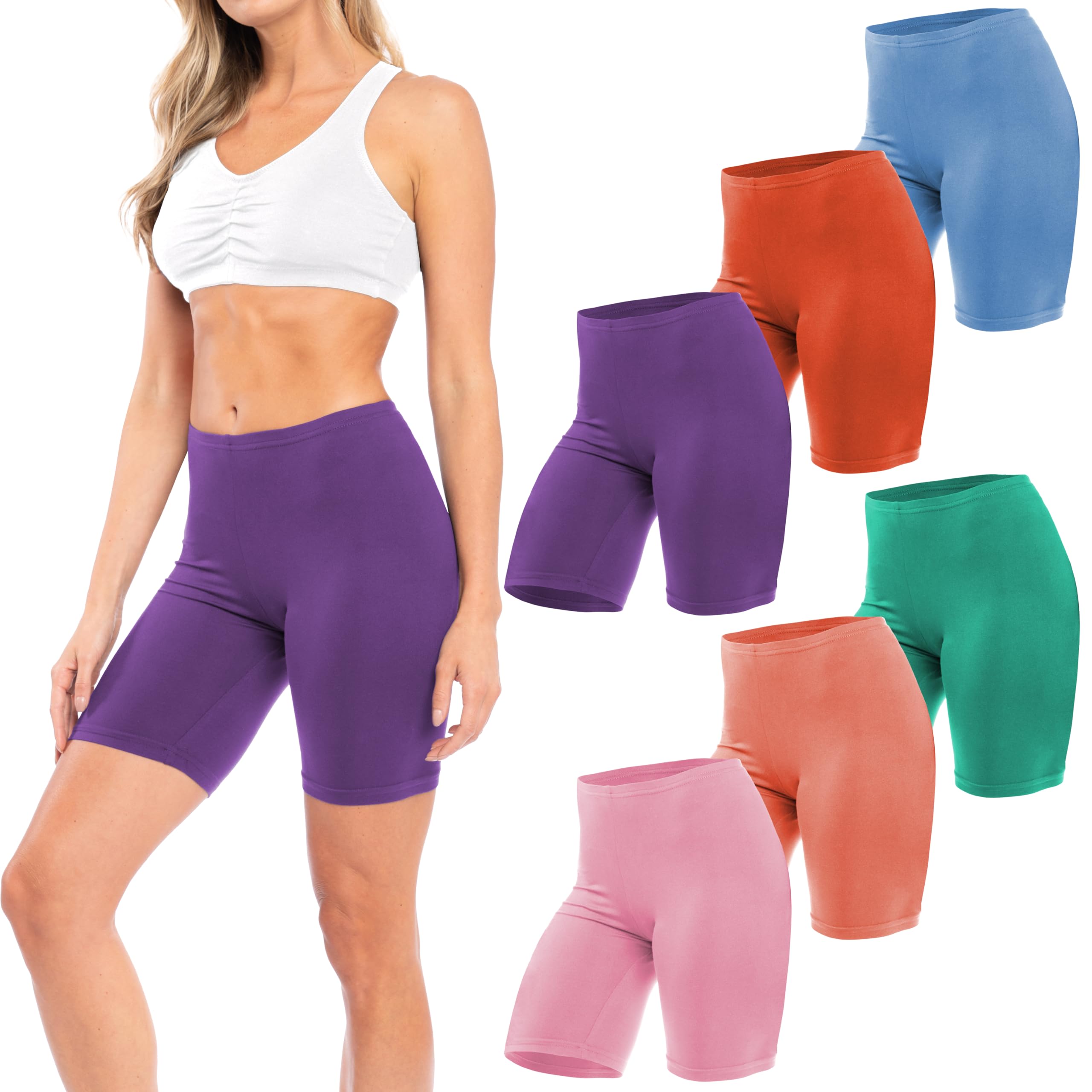 Sexy Basics Womens Ultra Soft Yoga Bike Short | Stretch Boxer Briefs | Multi Packs