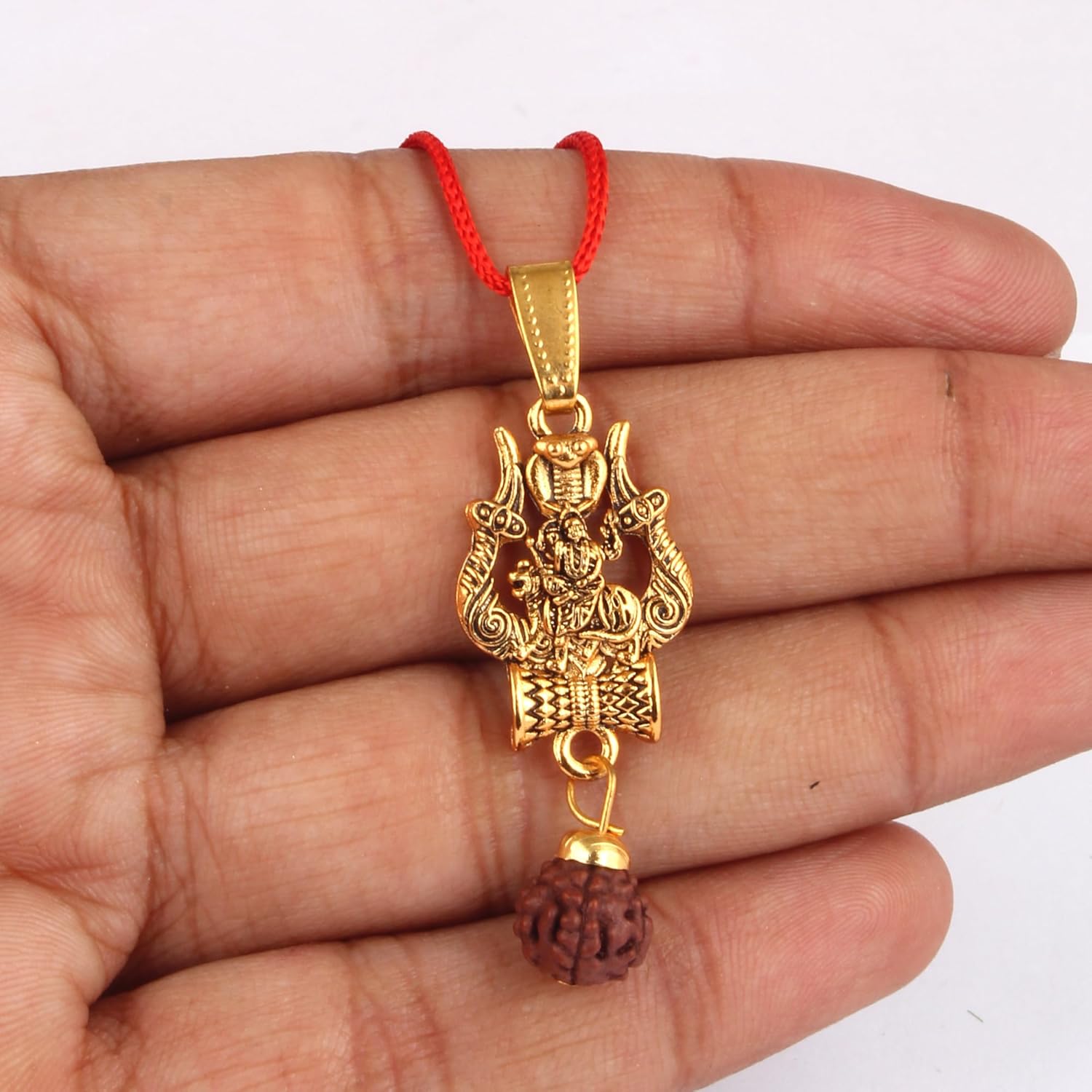 Rudra Empire Maa Durga Devi Religious Goddess Pendant with Rudrakha and Damru for Men Women - Image 2