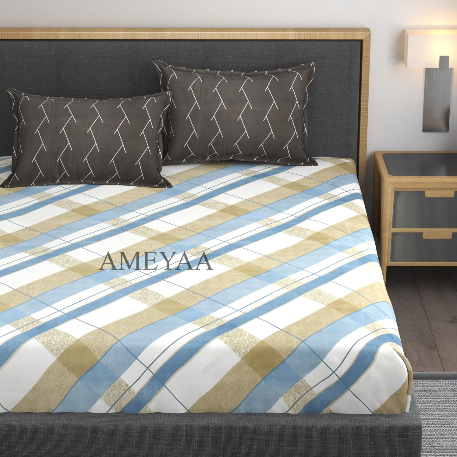 King Size Fitted Bedsheet - Premium Cotton Feel -29