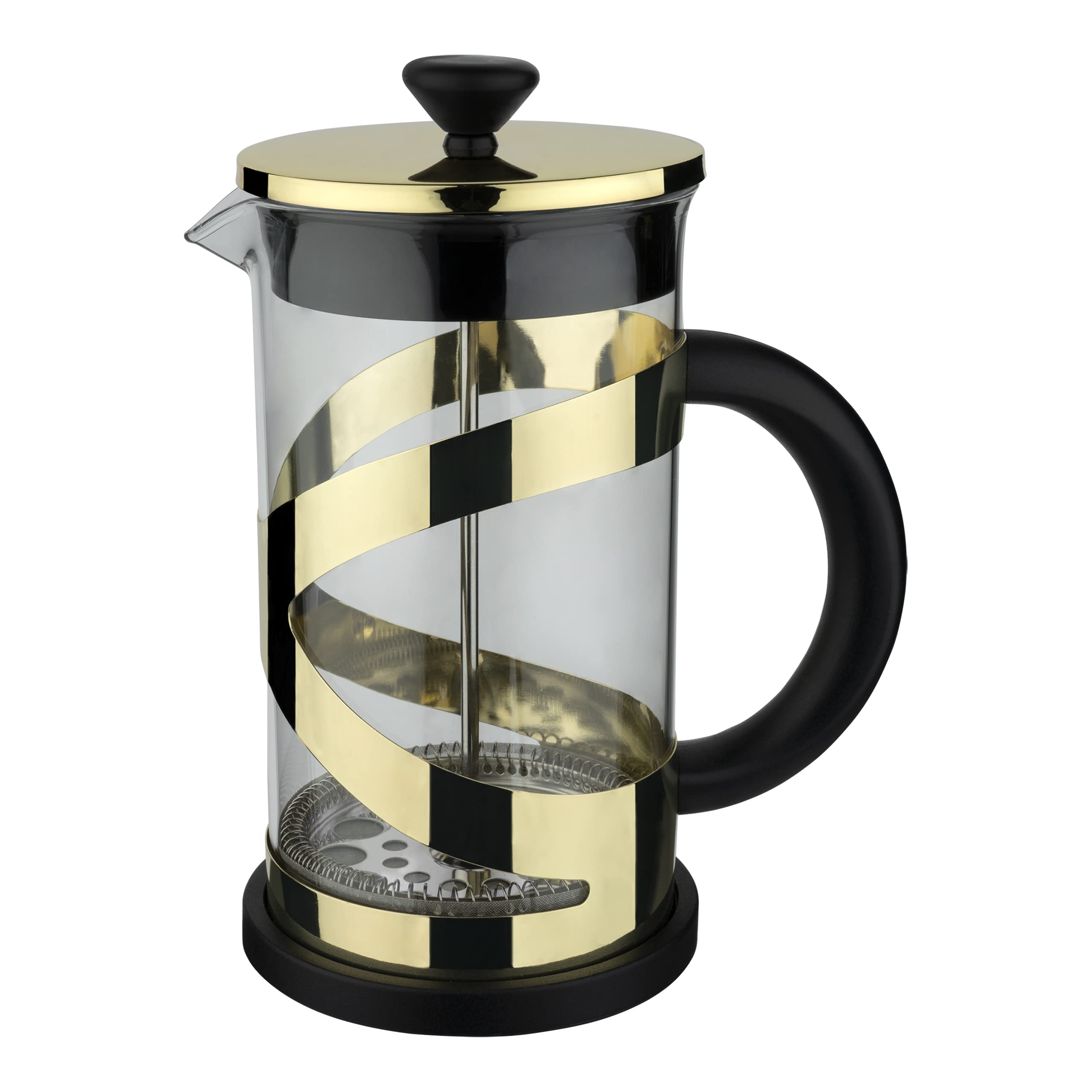 Café Olé Classico CafetièreGold600Ml / 2-3 Mugs / 5 Espresso CupsFrench PressGlass BeakerStainless Steel Mesh Filter from B&Q