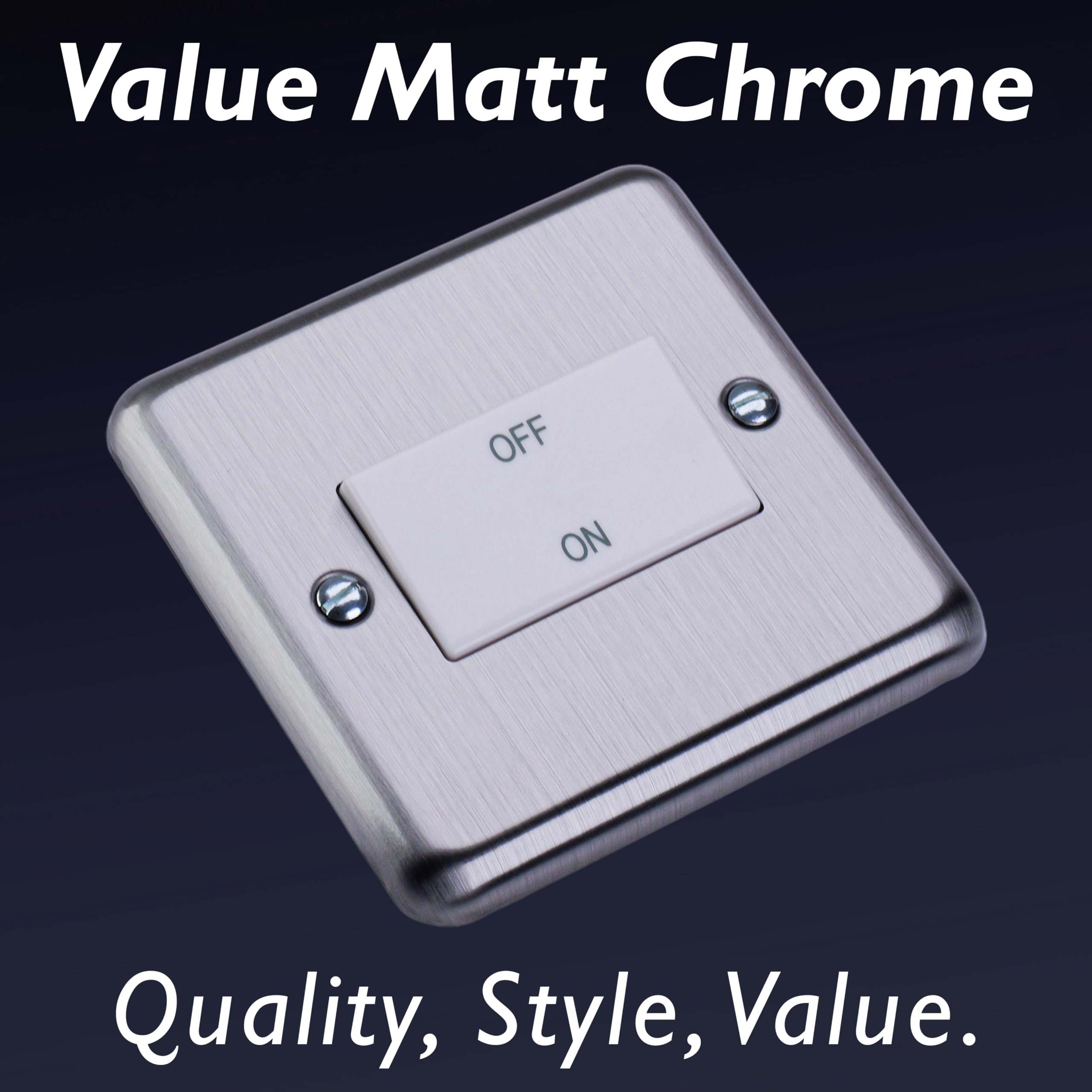 Varilight - Fan Isolating Switch (3 Pole) Matt Chrome - XSFIW, 86x86x25mm - Image 3