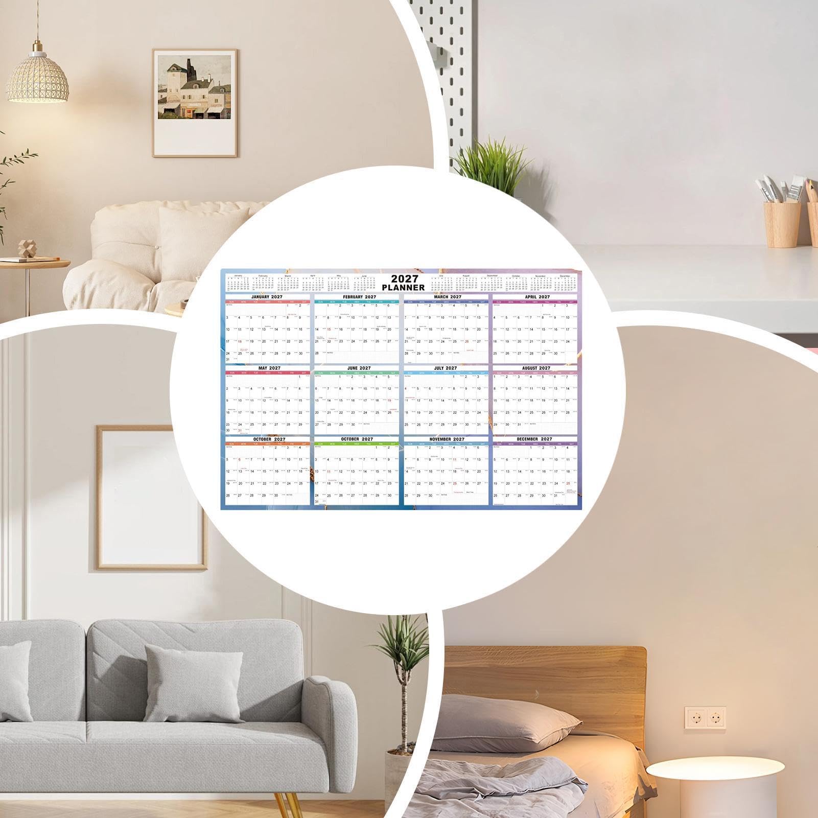 Calendrier mural annuel 12 mois vertical/horizontal