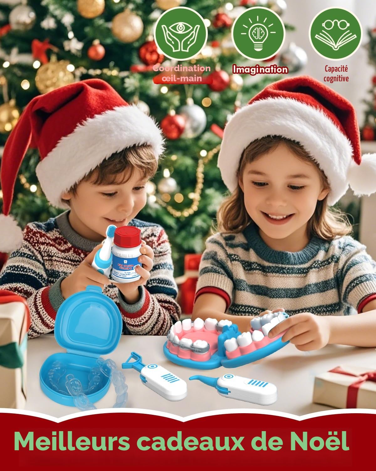 Lehoo Castle Malette Docteur Enfant, Kit de Dentiste, Jeux Enfant 3 Ans, Jouets de Dentiste pour Enfants, Kit de Médecin Cadeau pour Filles et Garçons de 3-8 Ans(Bleu)