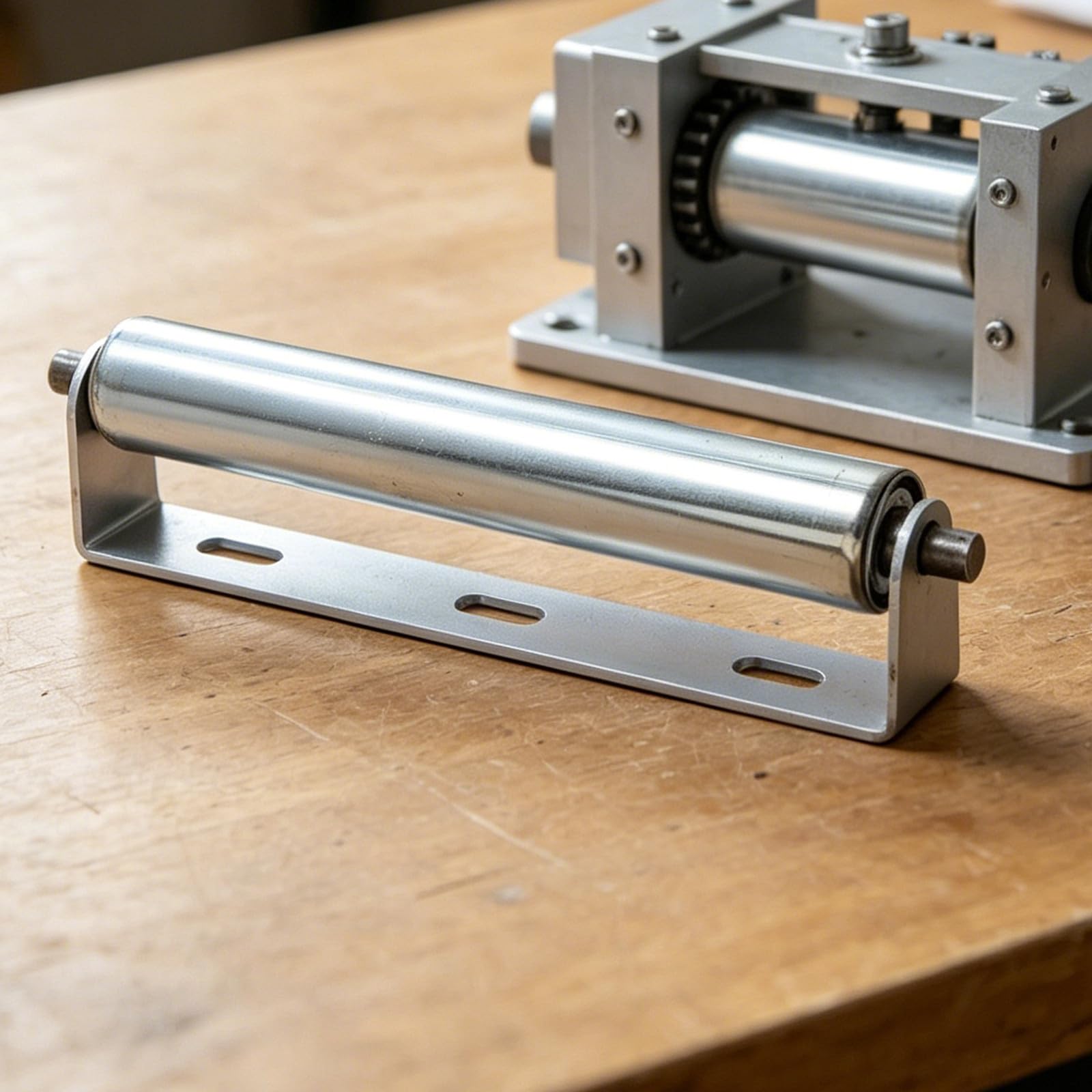 ERINGOGO 2 Stück Schwerlast Edelstahl Rollenlager Montagehalterung für Industriellen Materialhandling Einsatz 30x8,5x1,2cm mit Freiem Lauf für Stützrollenbaugruppe