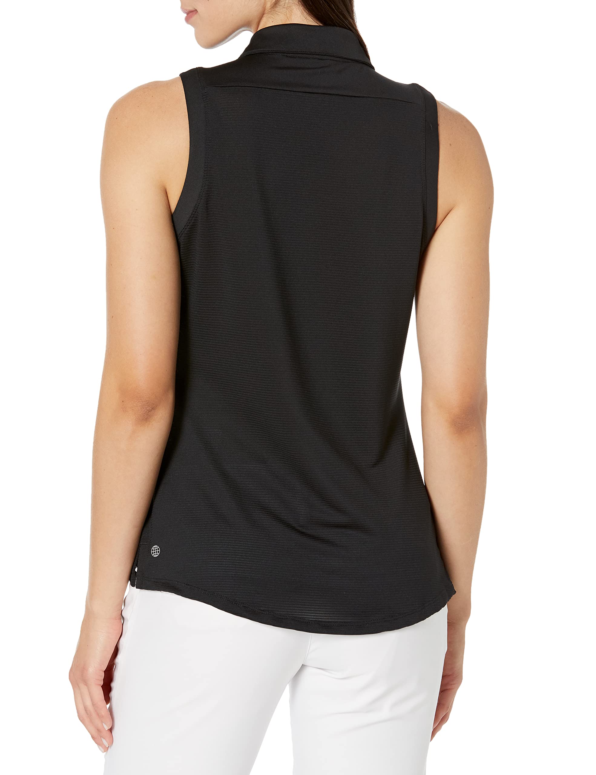adidas Golf Women's Standard Sleeveless Polo Shirt, Black, Large