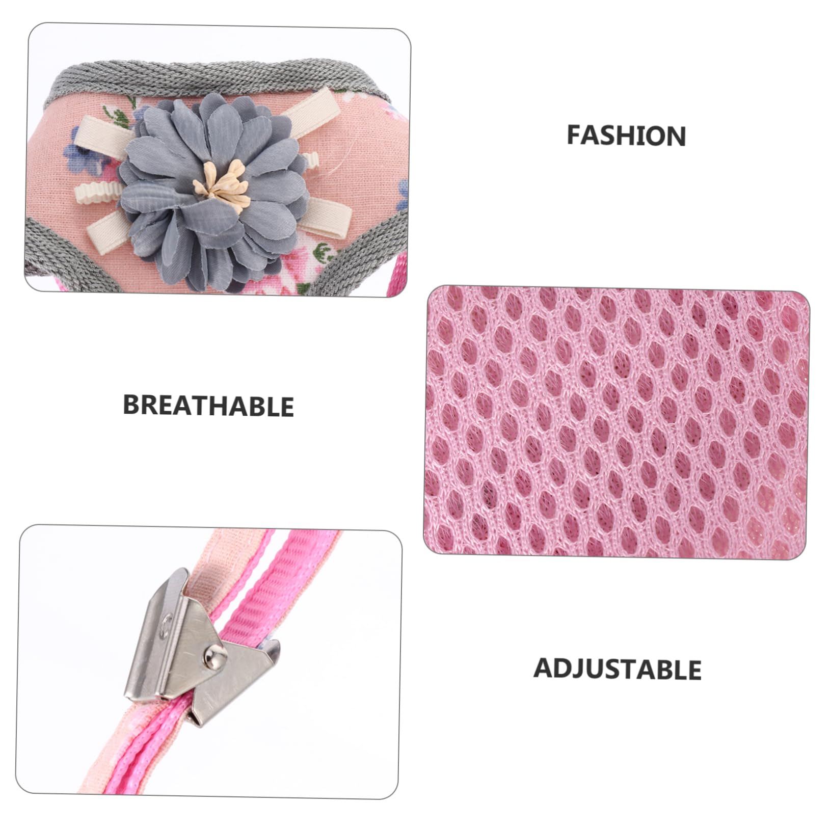 Beavorty 3 Set Set Gilet Medio Per Cani Set Design Floreale Set Per Animali Domestici E Guinzaglio Comodo Protettore Toracico Per Cani